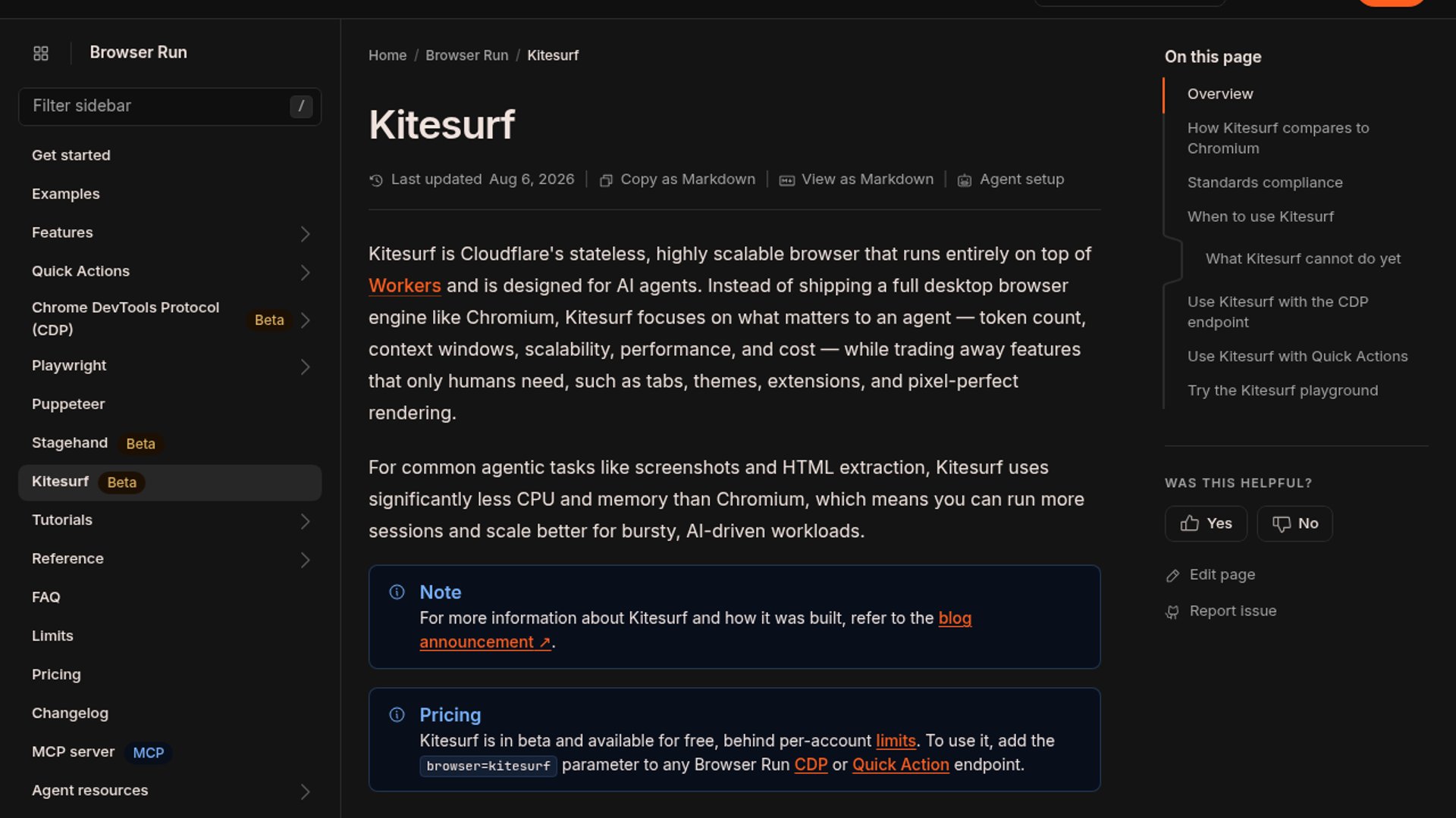 Cloudflare introduces Kitesurf, a lightweight, agent-first browser engine running directly on Cloudflare Workers.