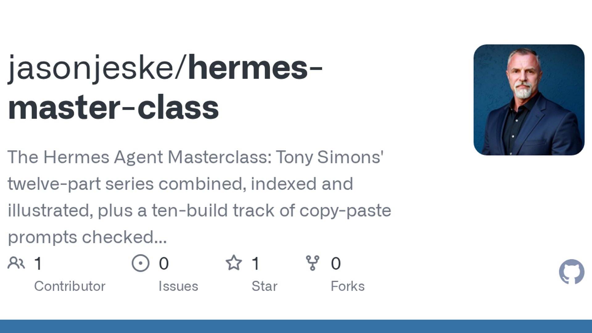 Hermes Agent Masterclass drops prompt build track