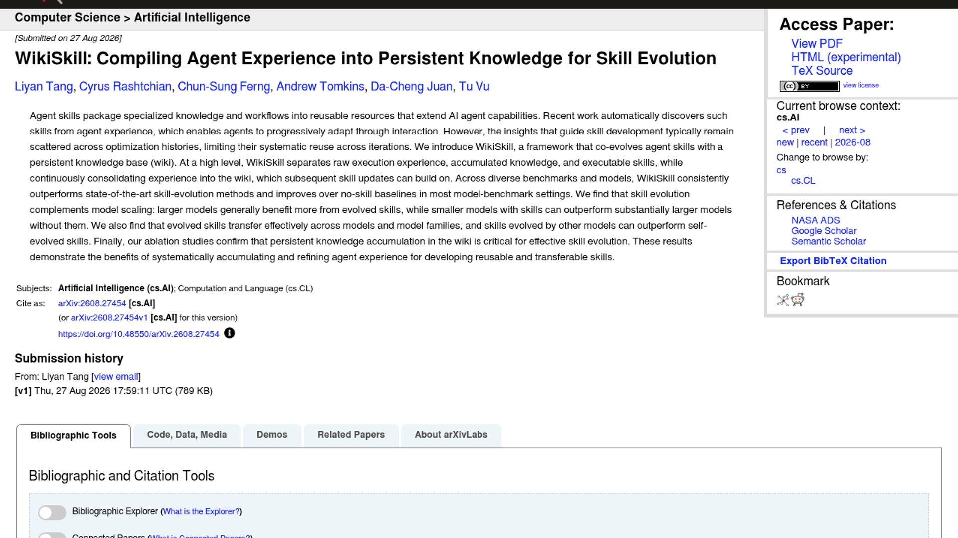 Google Research presents WikiSkill for evolving agents