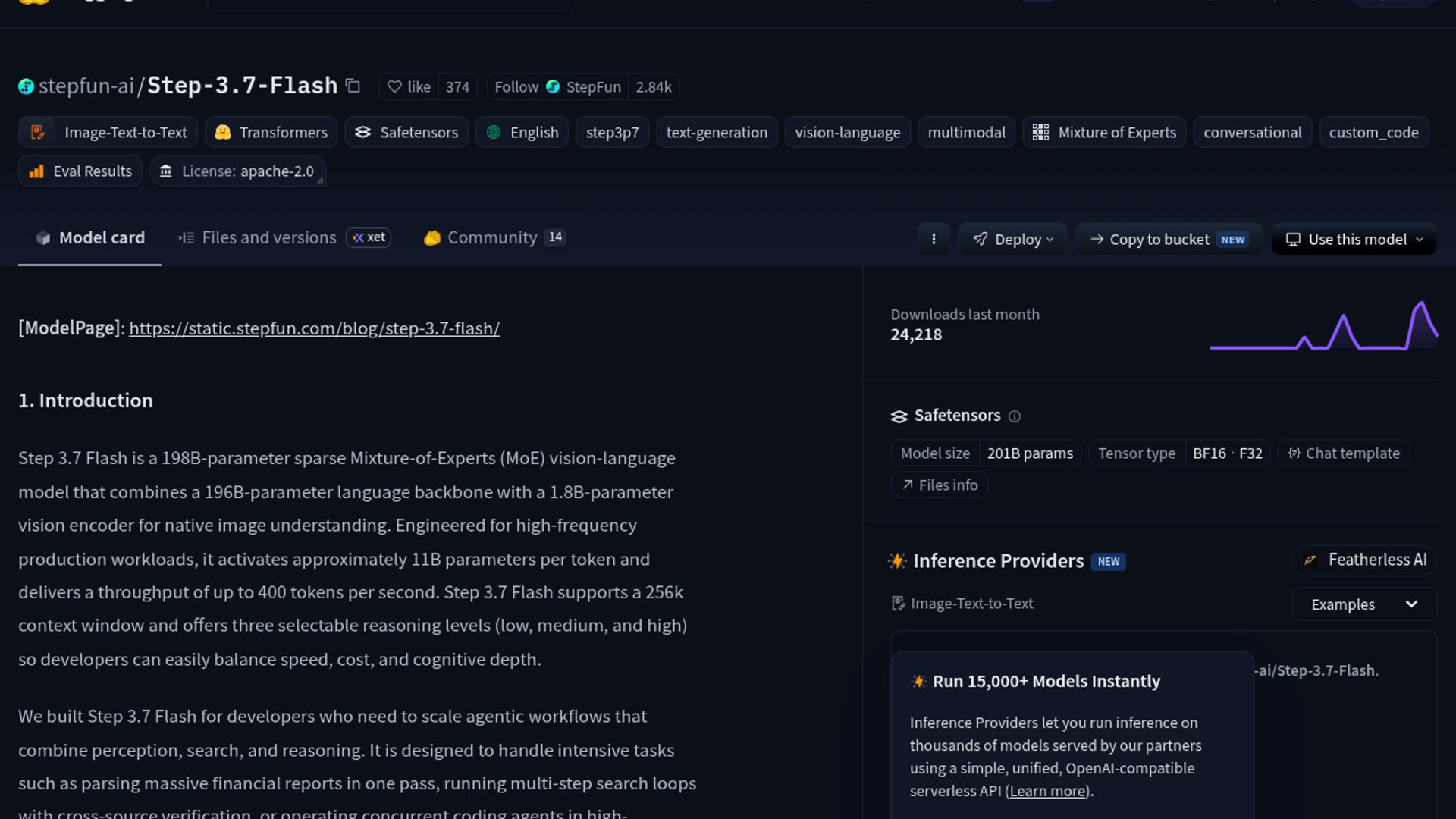 Step 3.7 Flash launches on DeepInfra