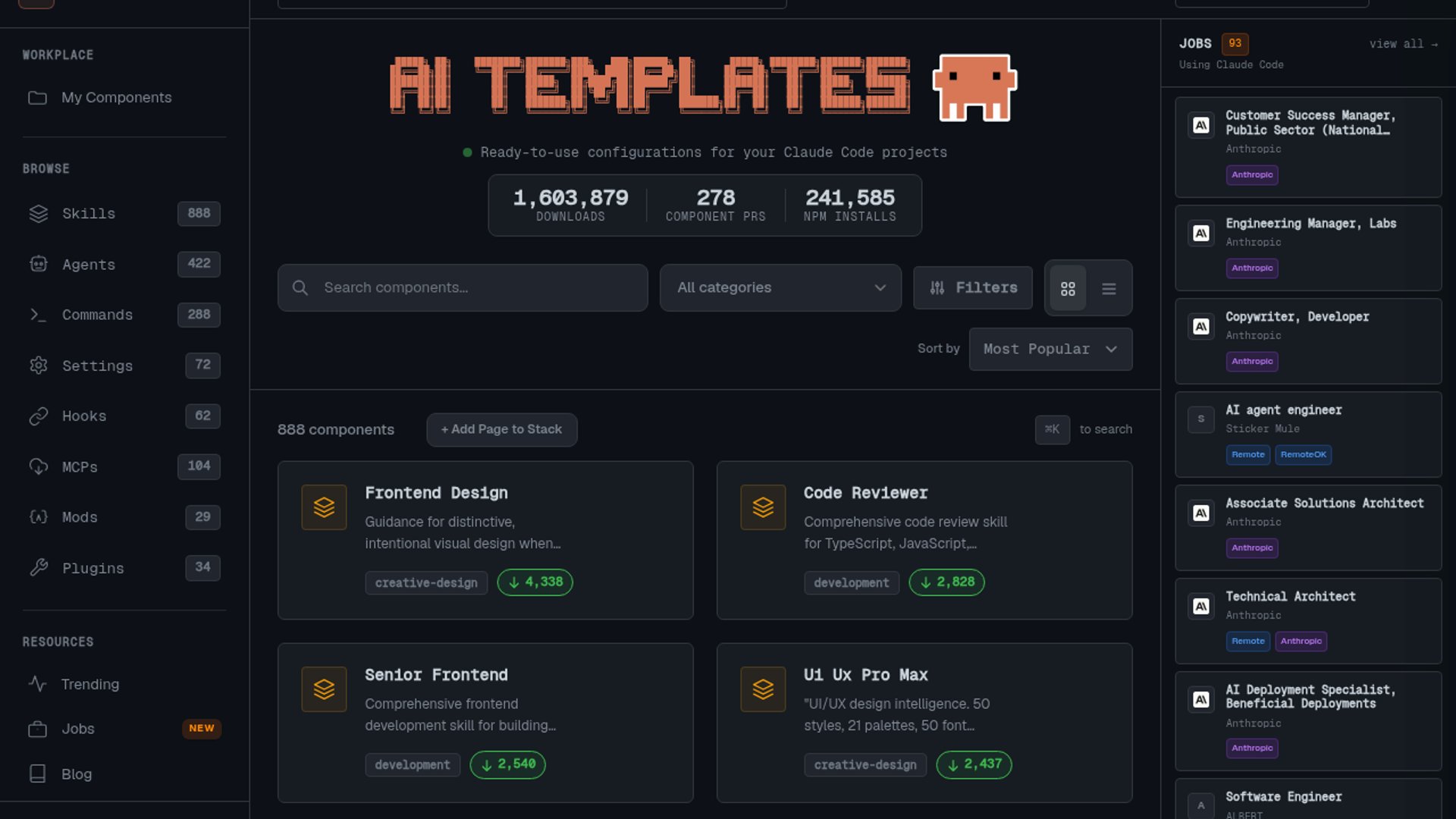 Claude Code Templates trends on GitHub sixth time
