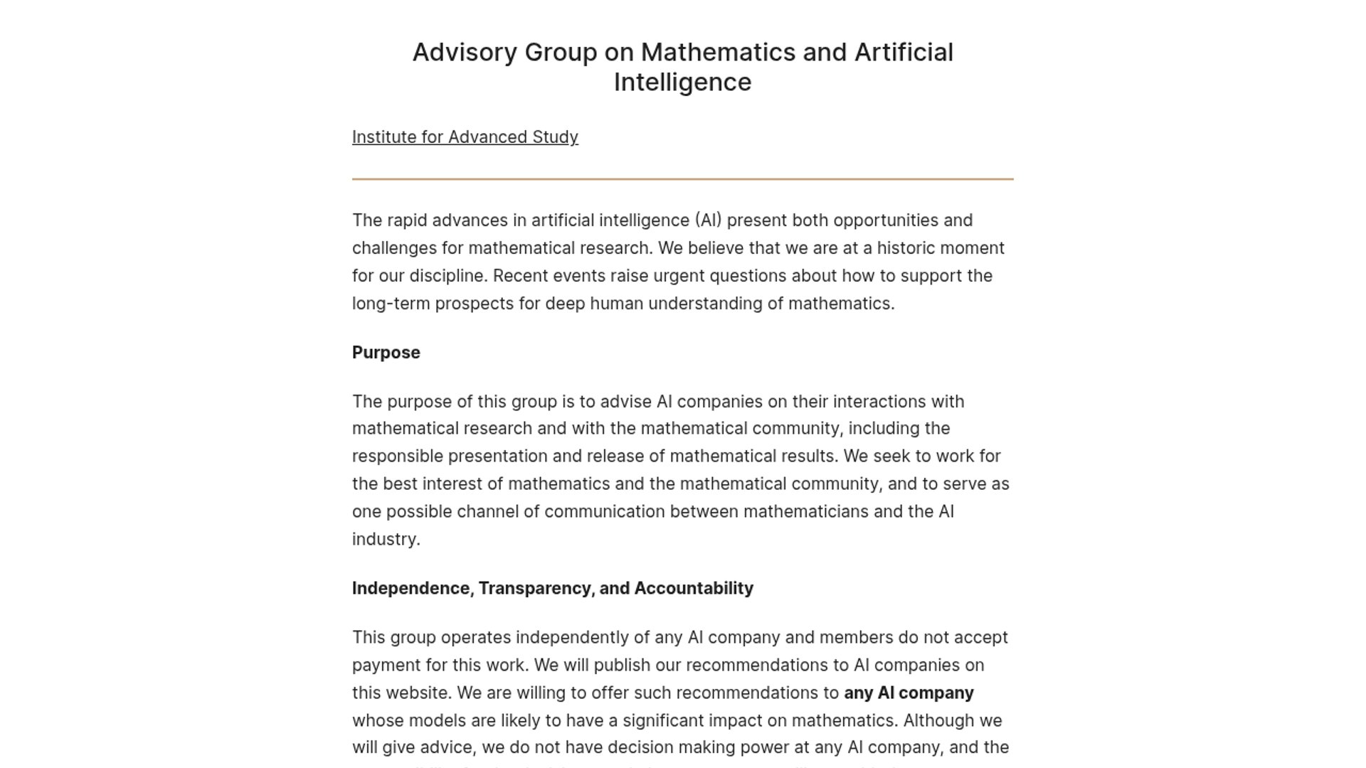 AGMAI Issues Responsible AI Math Guidelines