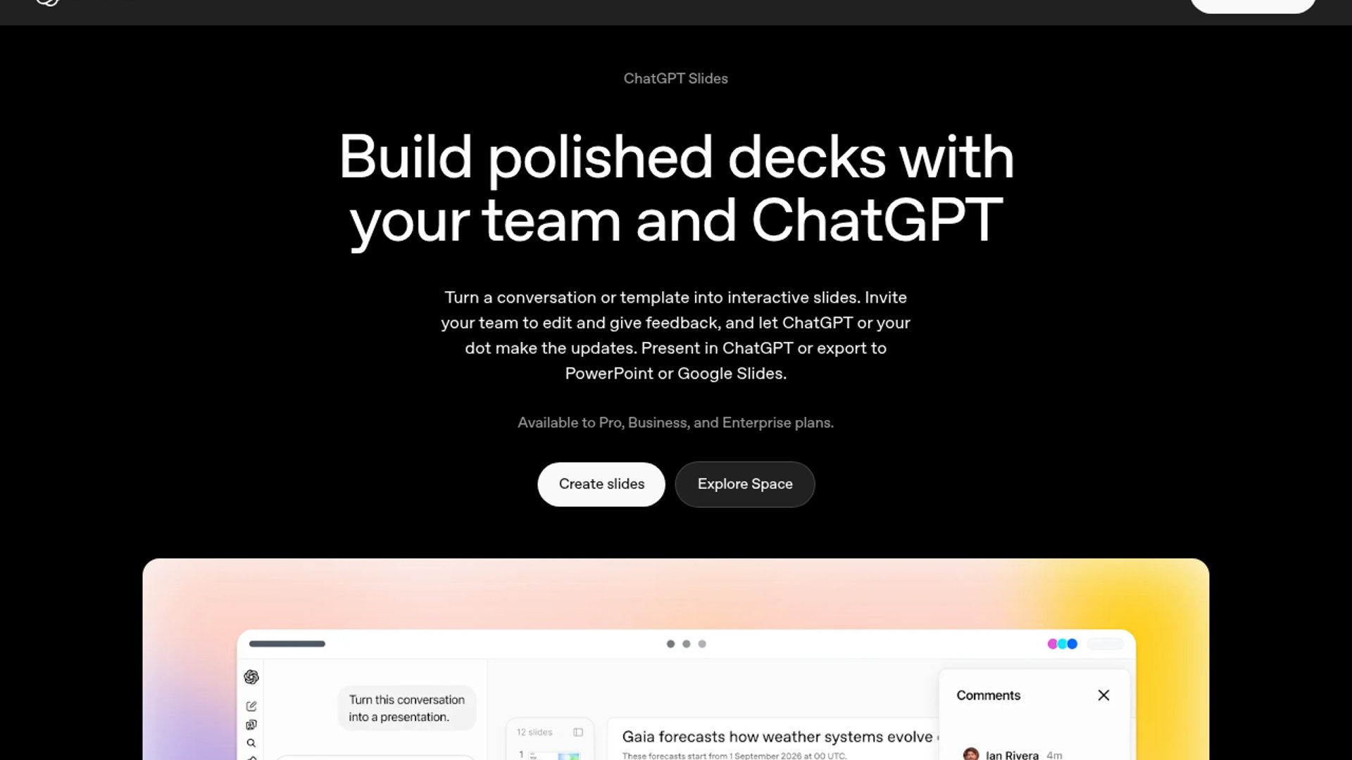 ChatGPT Slides puts teams inside deck creation