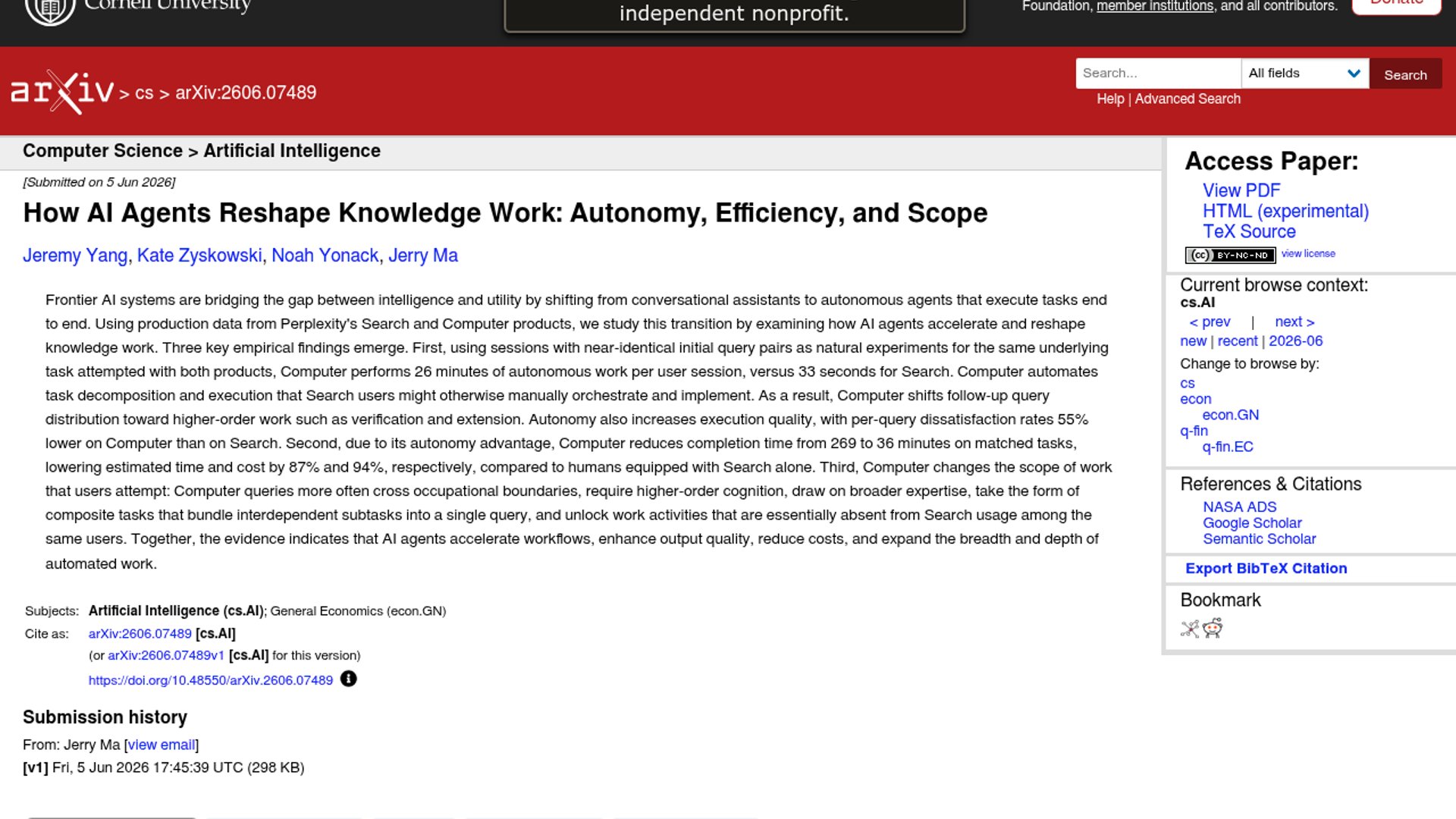 Autonomous AI agents cut labor costs 94%