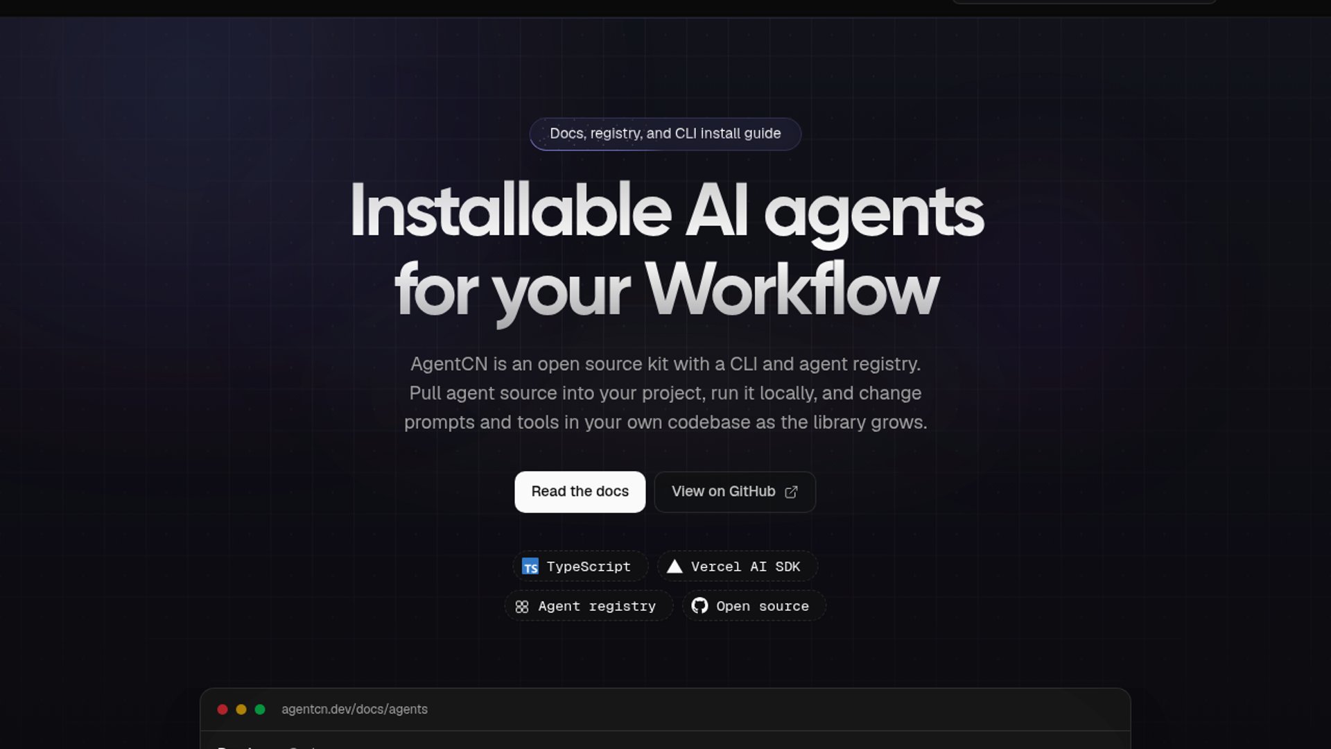 shadcnlabs drops agentcn for AI agents