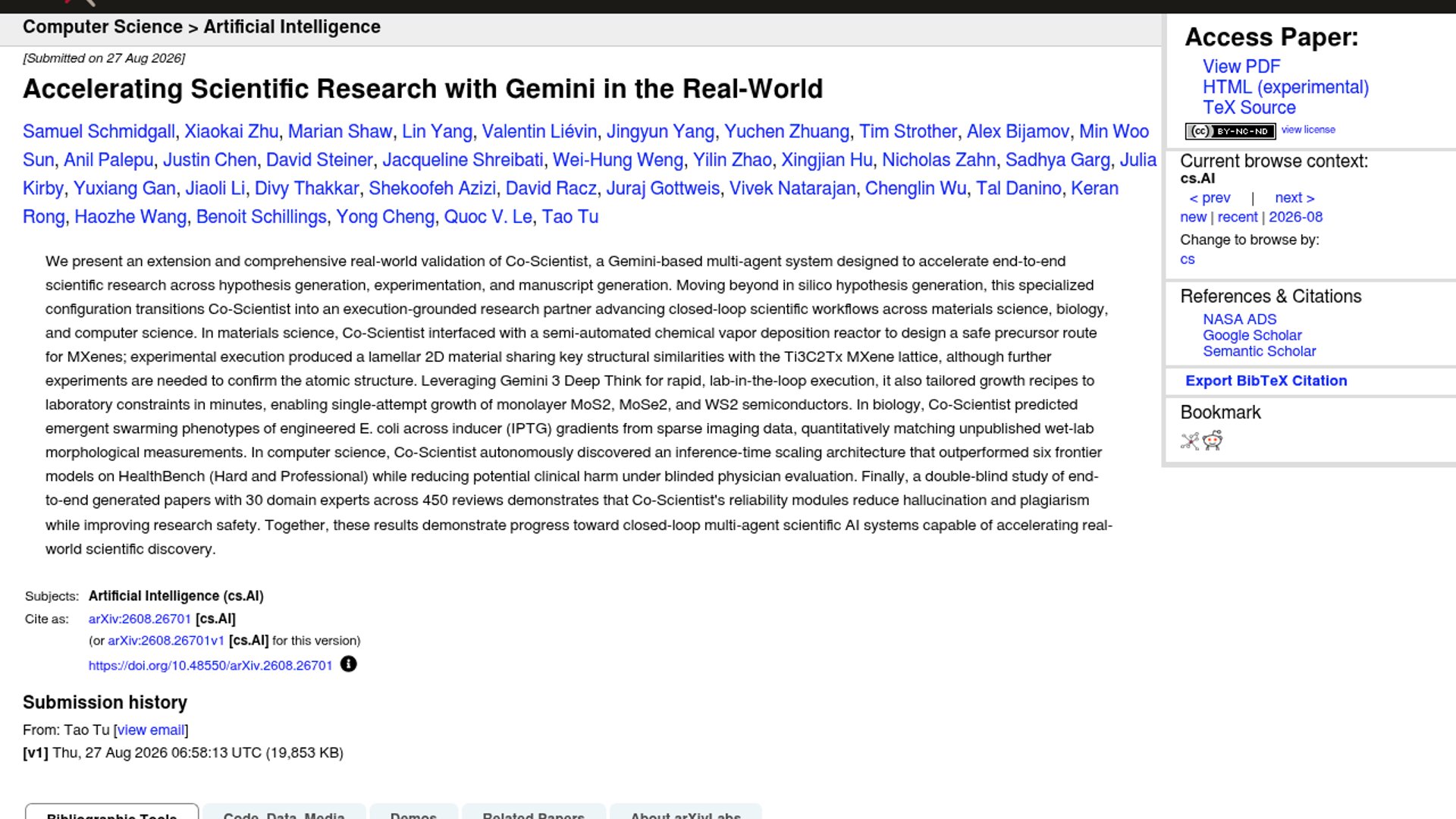 Google DeepMind Co-Scientist Enters Real-World Science