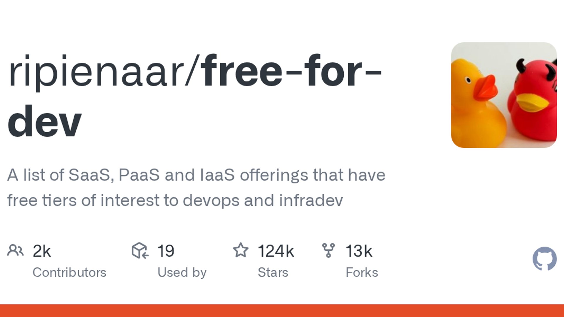 The popular repository free-for-dev has accumulated over 124,000 stars on GitHub as the premier directory for developer-focused free tiers across SaaS, PaaS, and IaaS offerings.