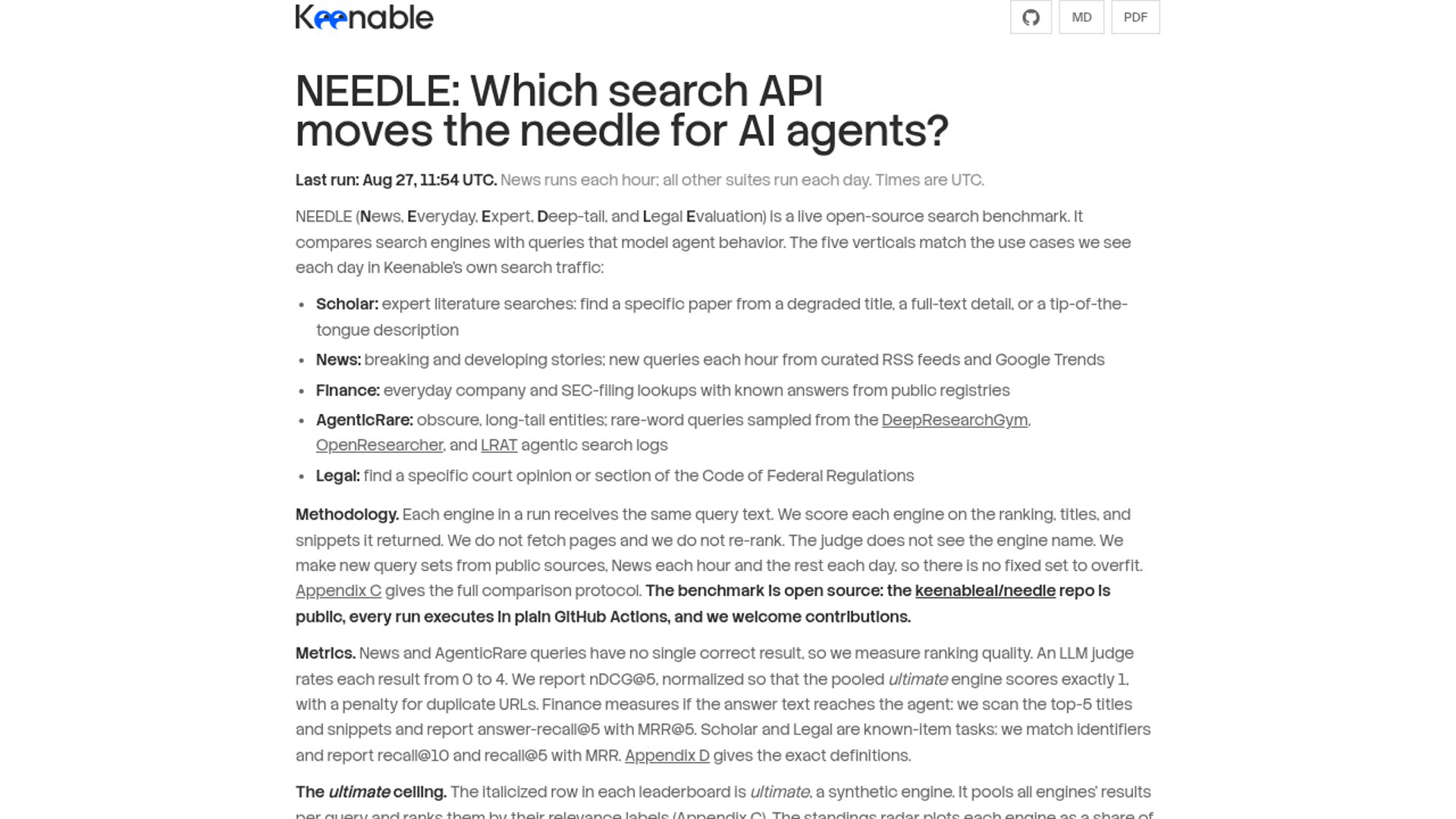 NEEDLE benchmark exposes web search blind spots