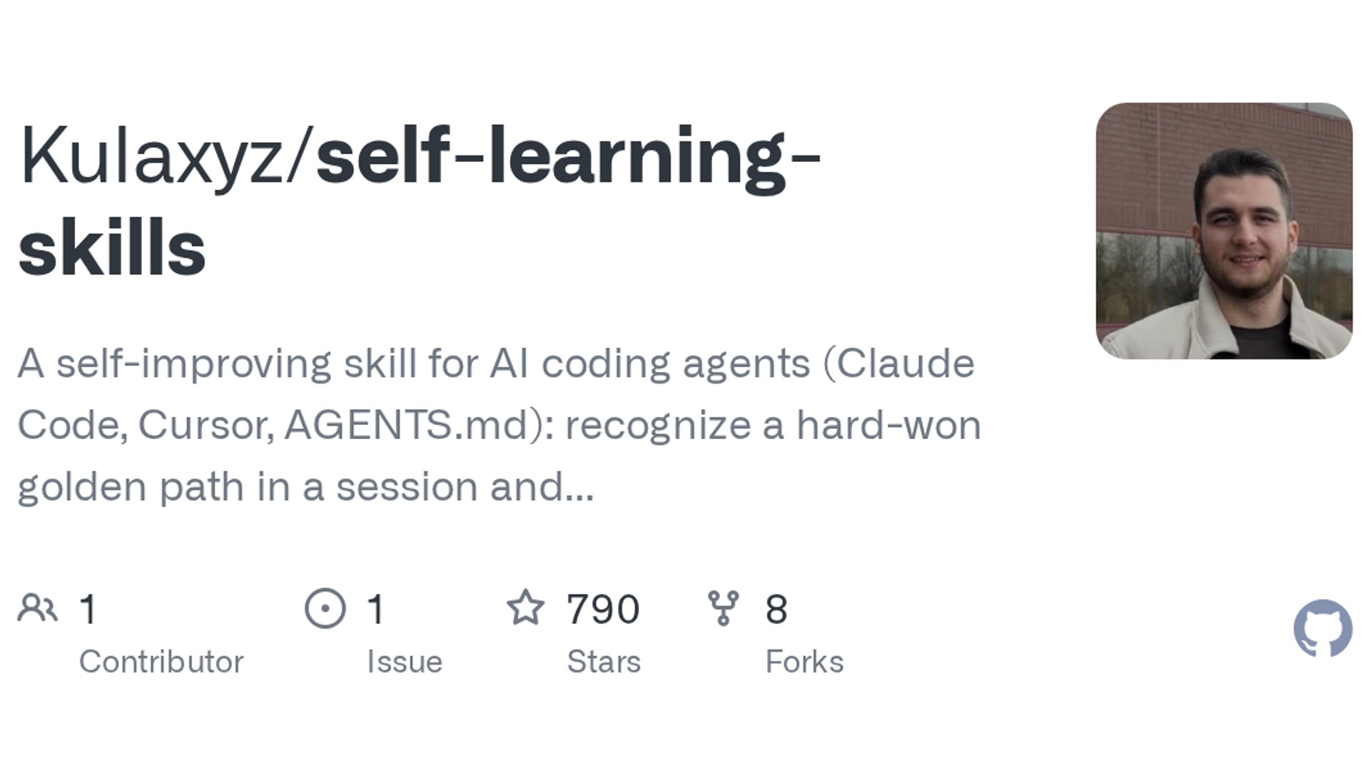 self-learning-skills helps AI agents remember workflows
