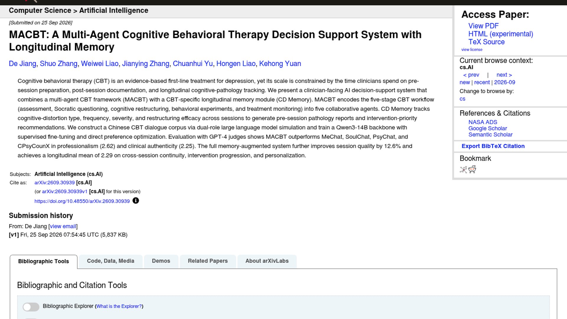 MACBT Adds Longitudinal Memory to CBT