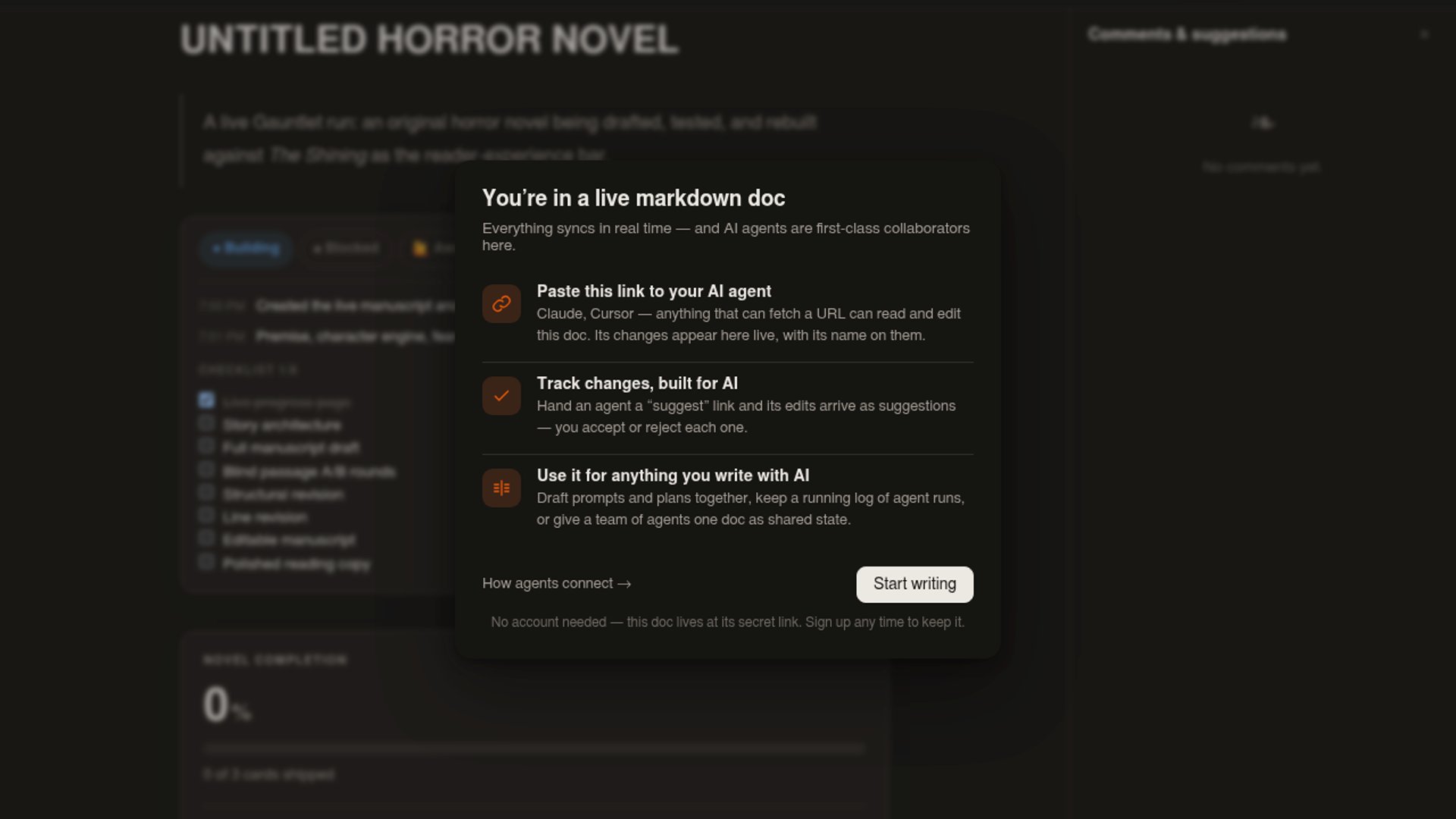 Gauntlet Loops Writes Horror Novel in Live Demo