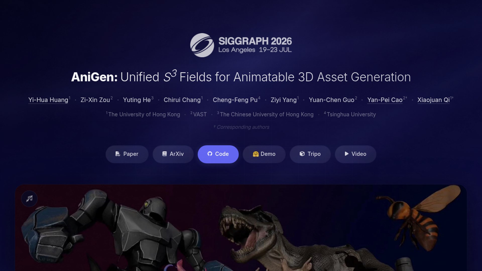 AniGen turns one image into animatable 3D assets