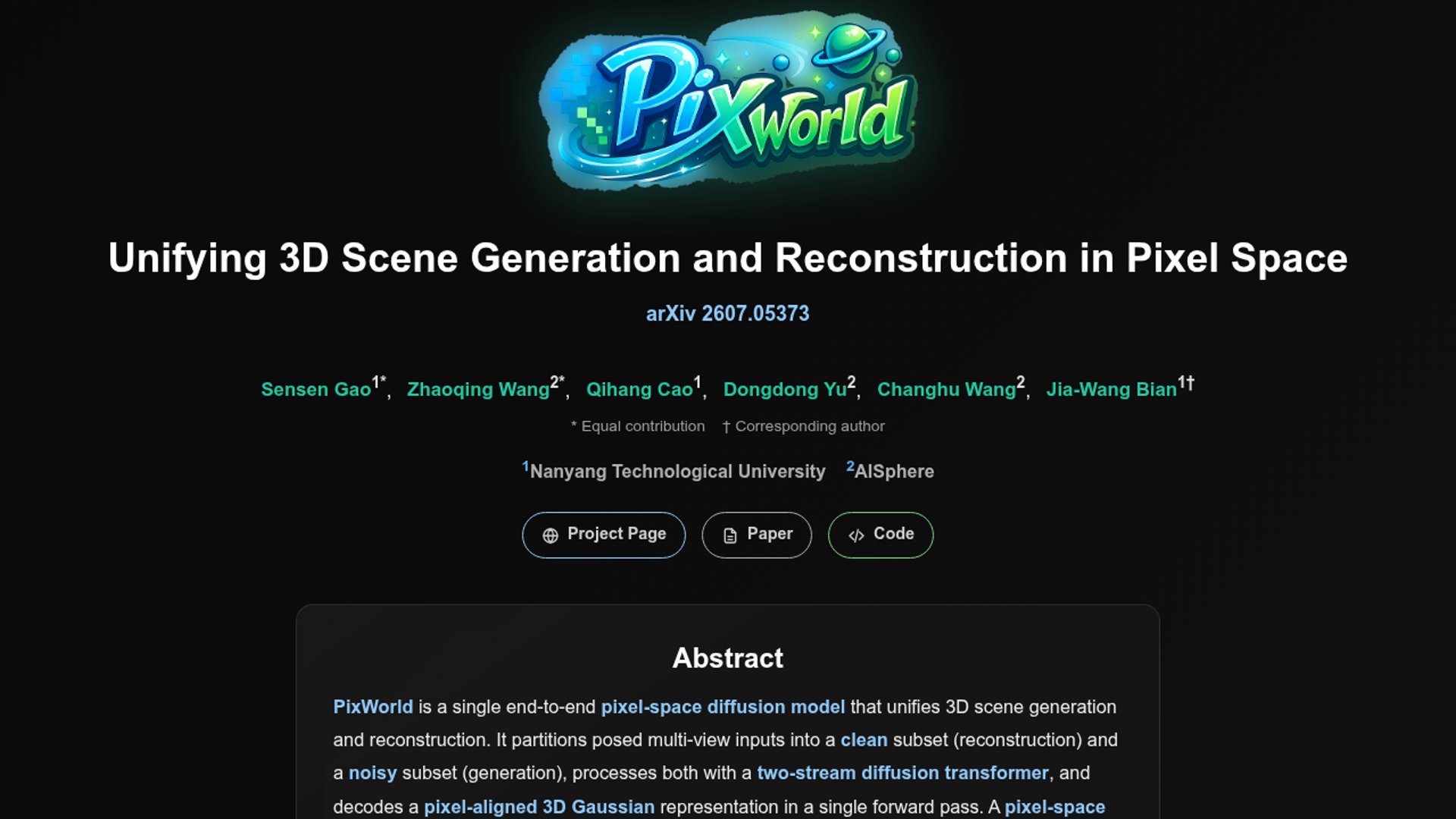 PixWorld unifies 3D generation and reconstruction