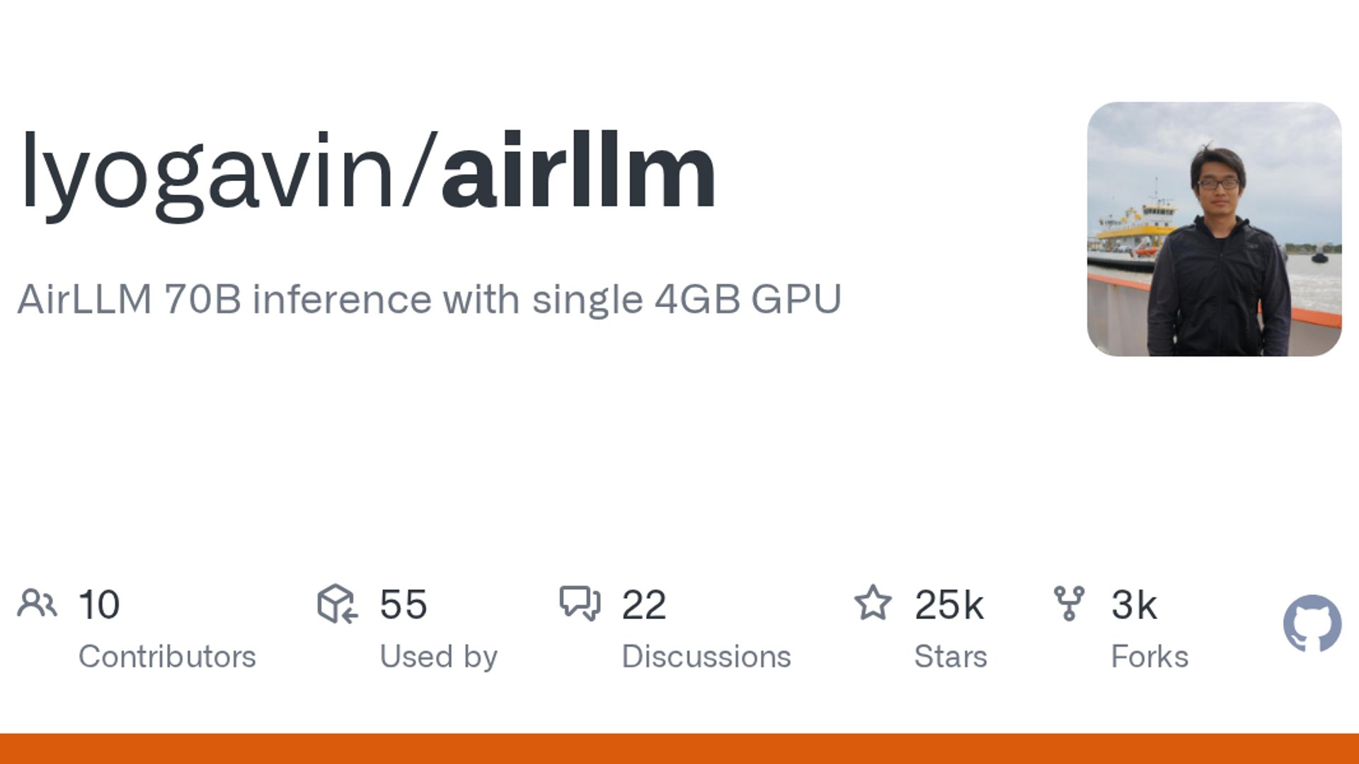 AirLLM runs 70B models on 4GB VRAM