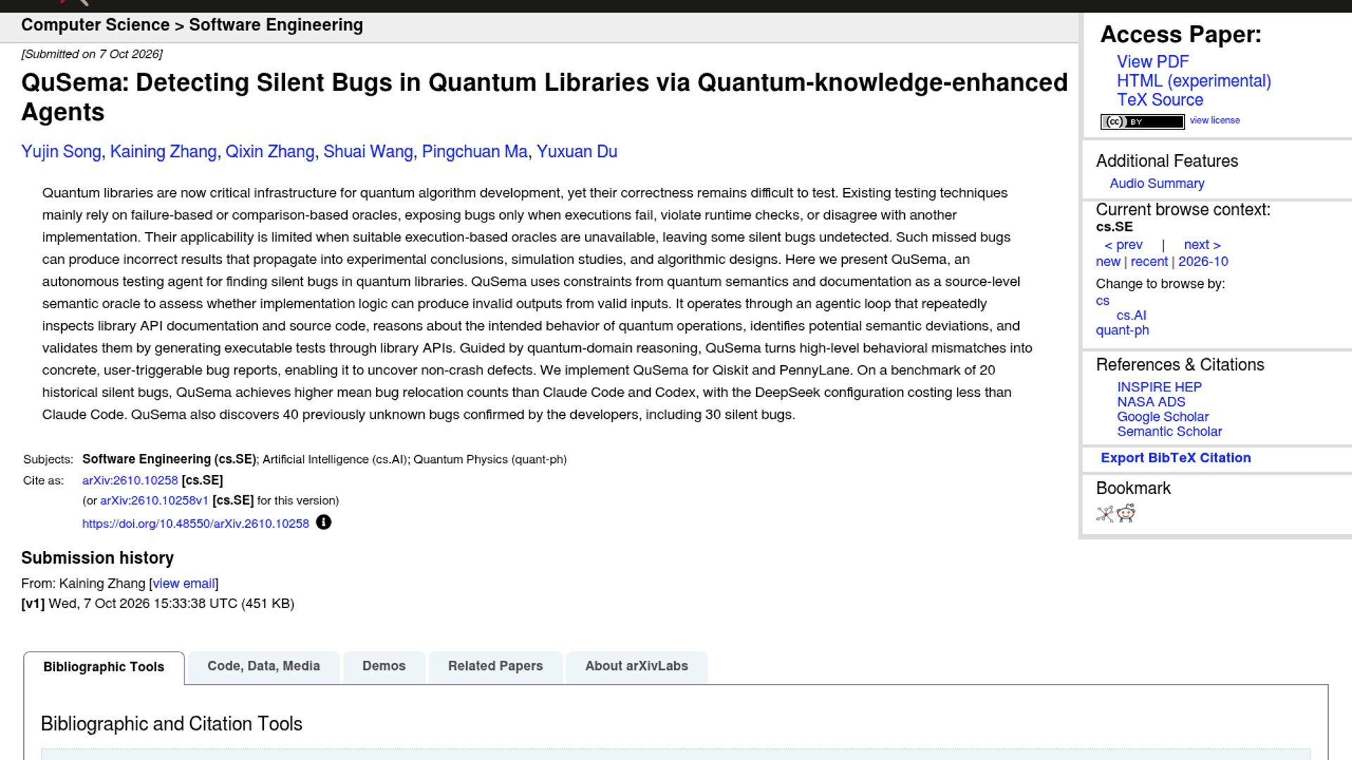 QuSema Finds 40 Quantum Library Bugs