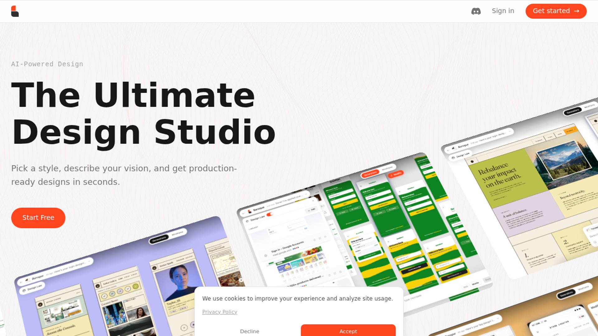 Baroque generates cohesive HTML UIs with curated aesthetics