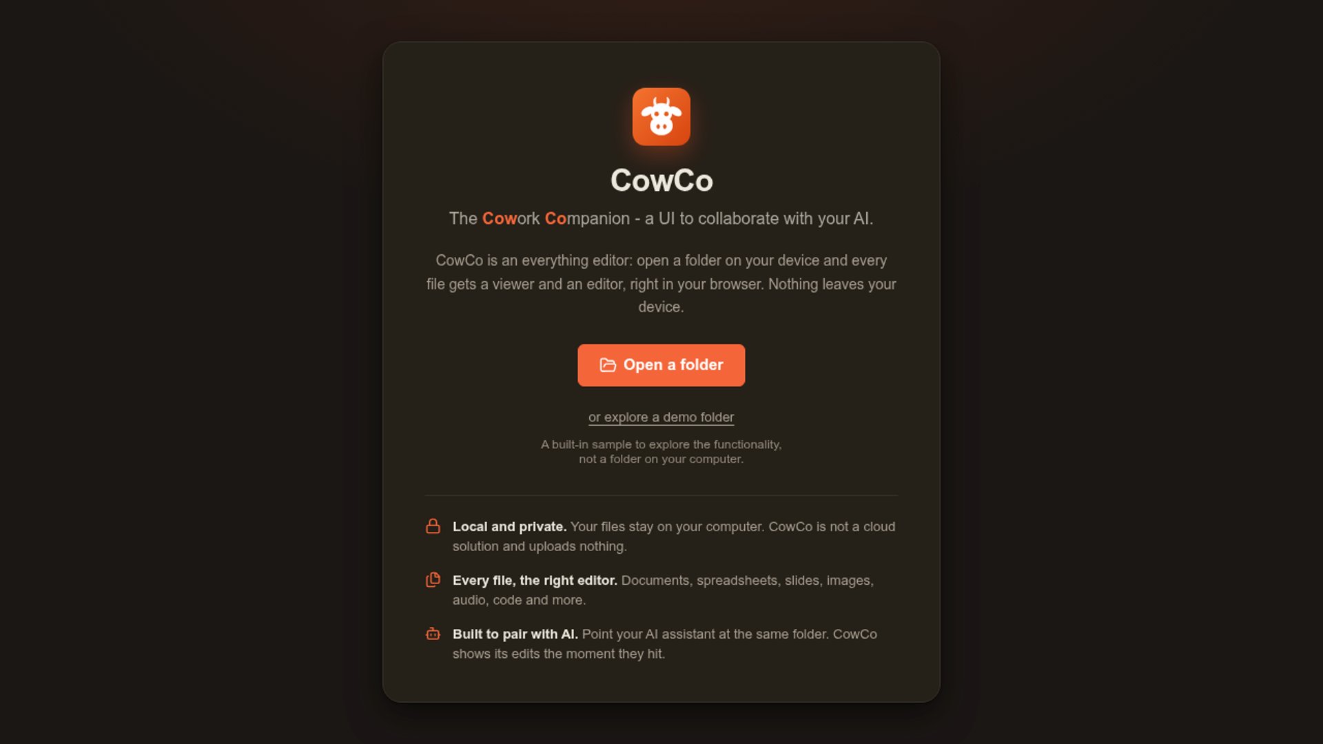 CowCo launches local AI file editor