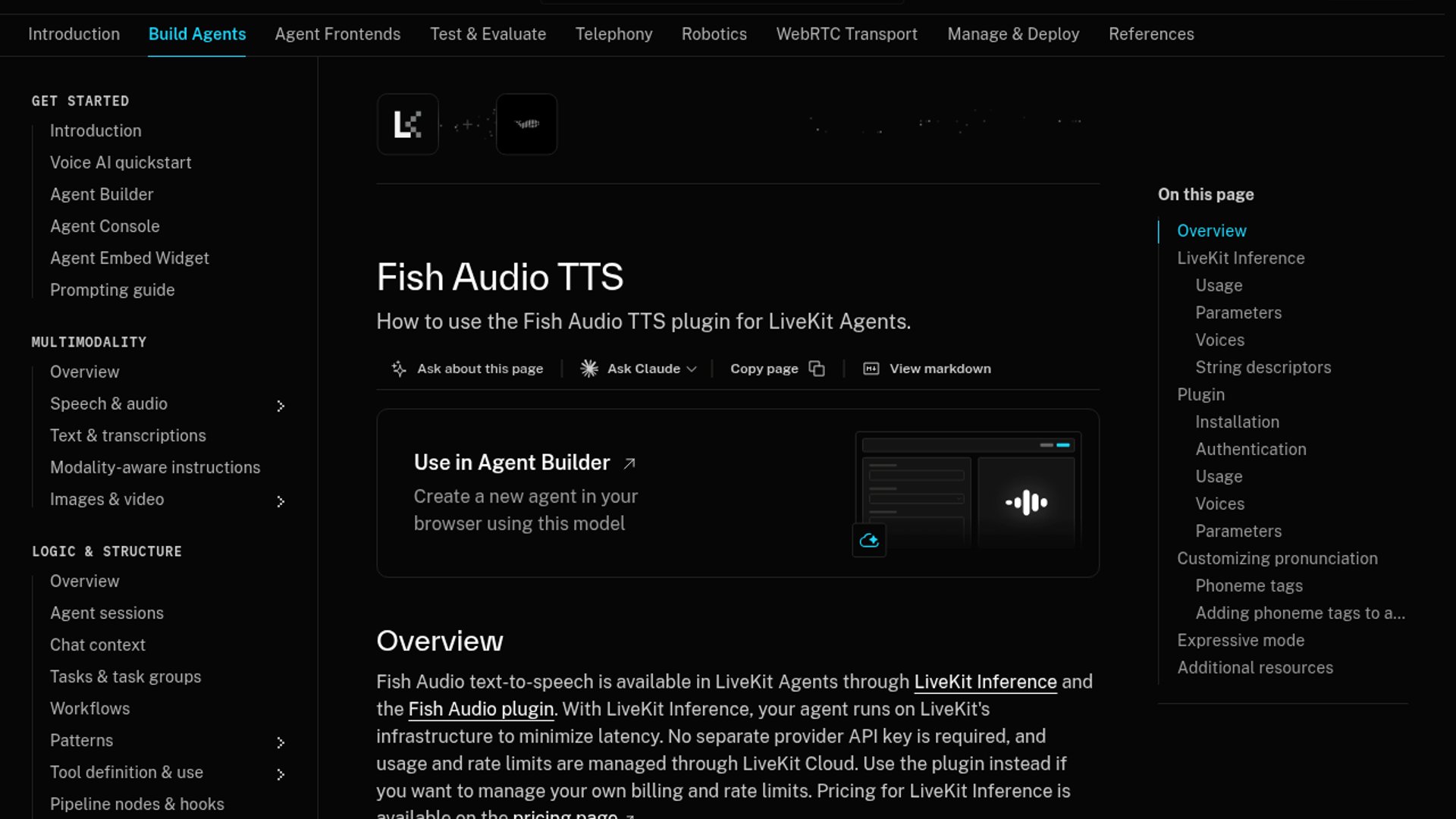 LiveKit Adds Fish Audio TTS