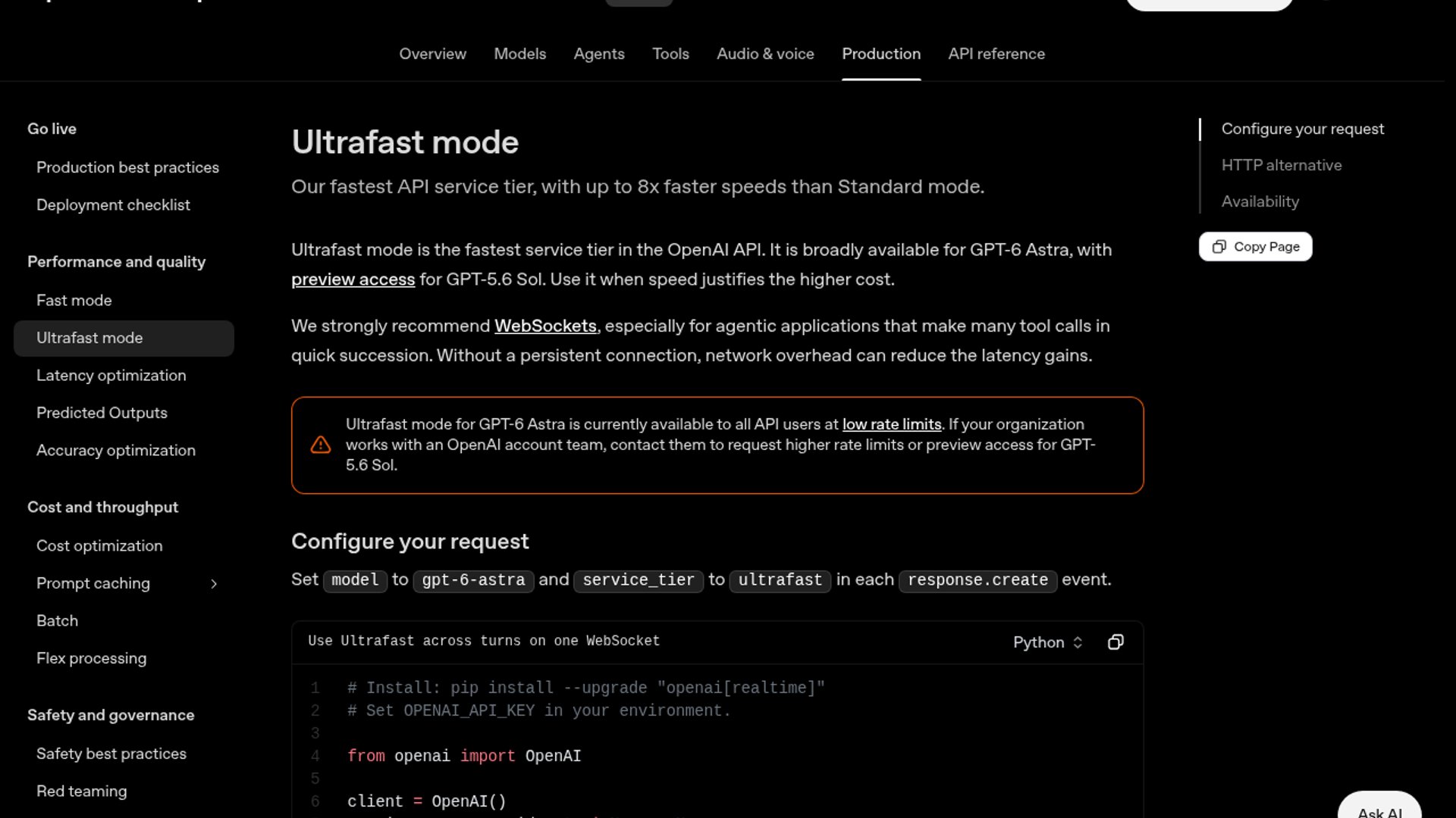 OpenAI Ultrafast Mode Makes Astra 8x Faster