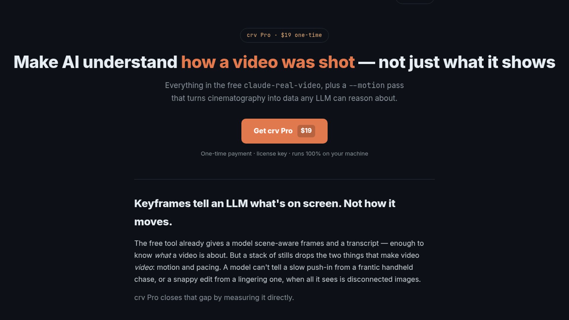 crv Pro translates video camera movements for LLMs