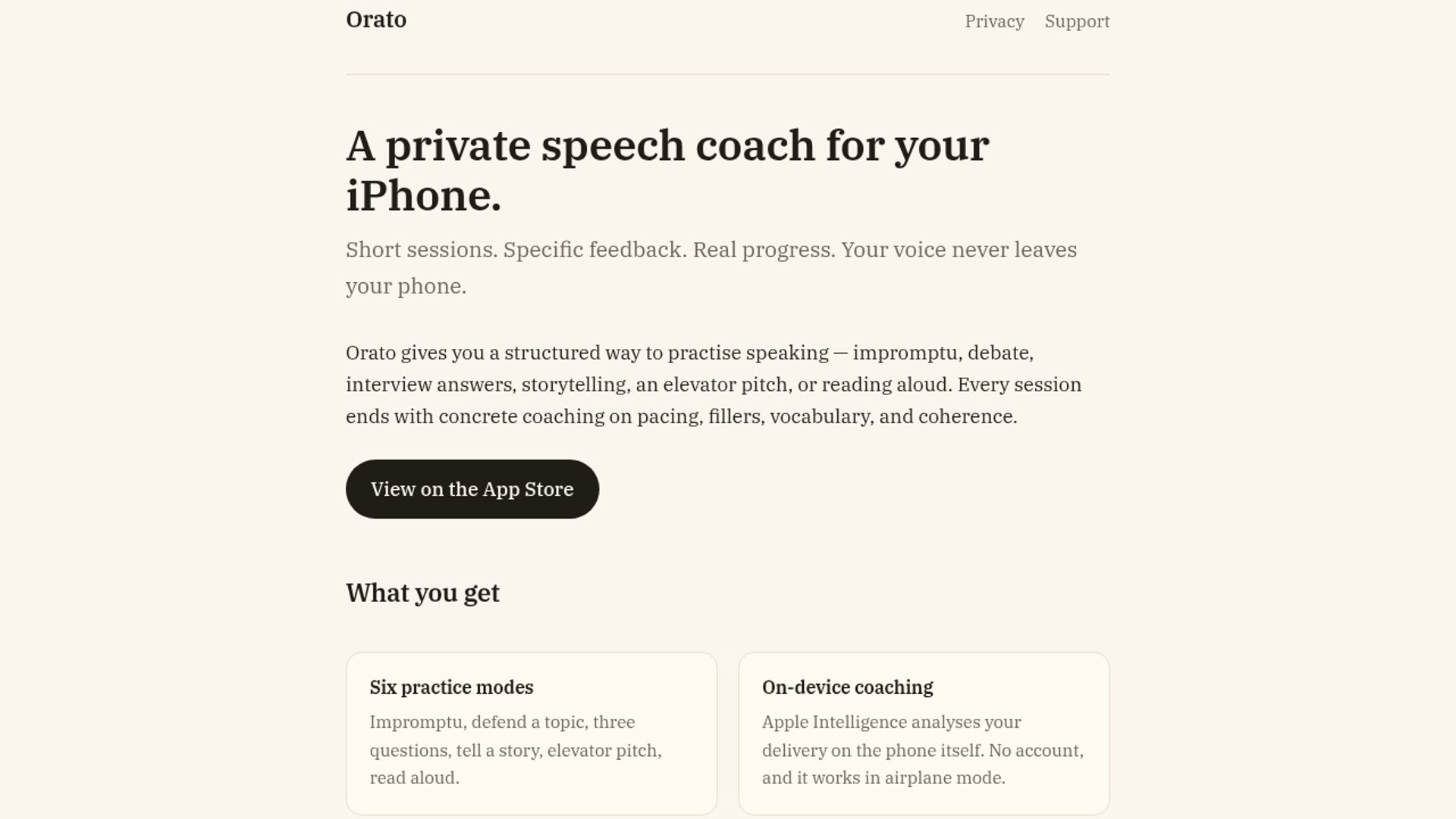 Orato launches private, on-device speech coaching