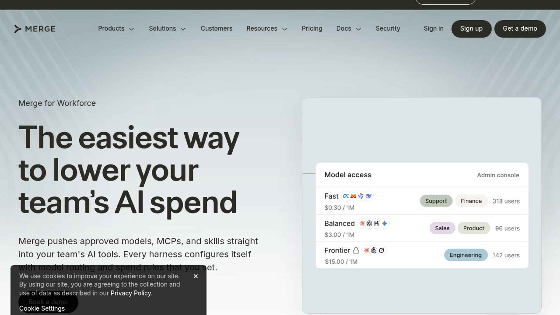 Merge for Workforce cuts AI costs 75%