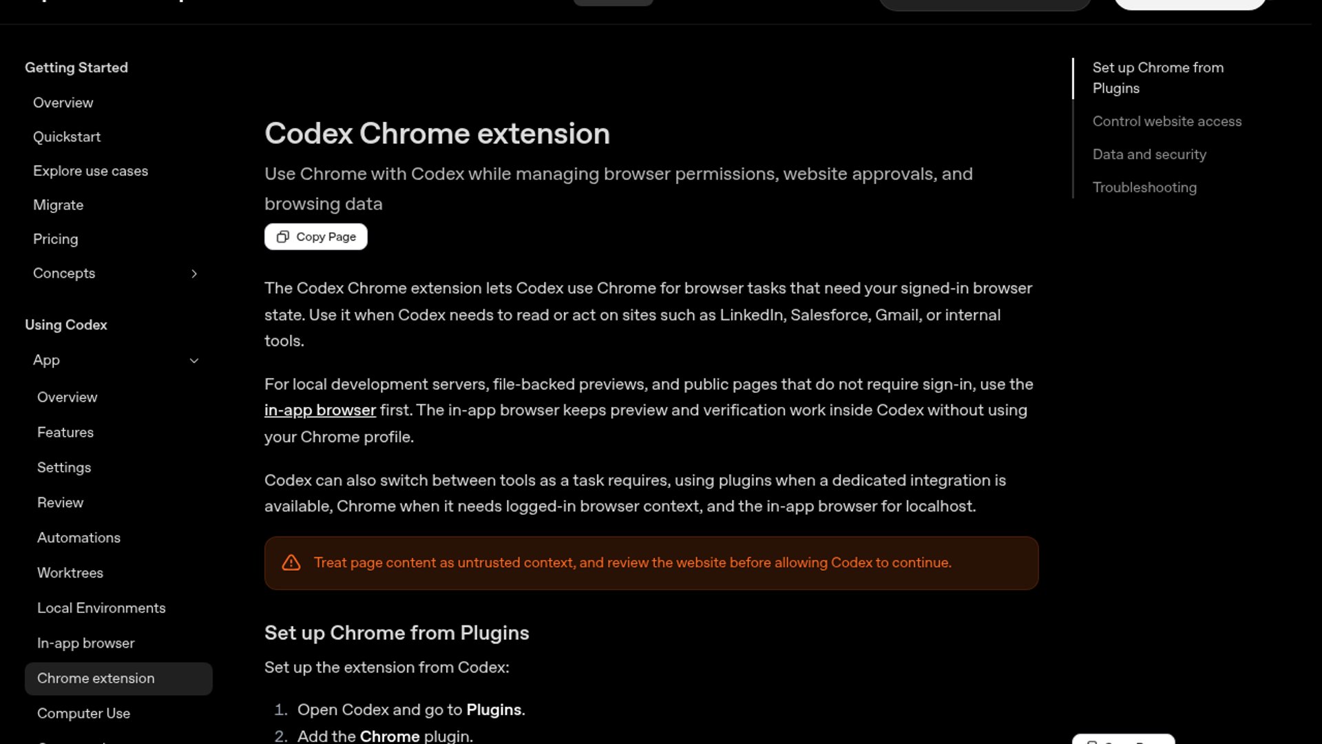 Codex lands signed-in Chrome browser control