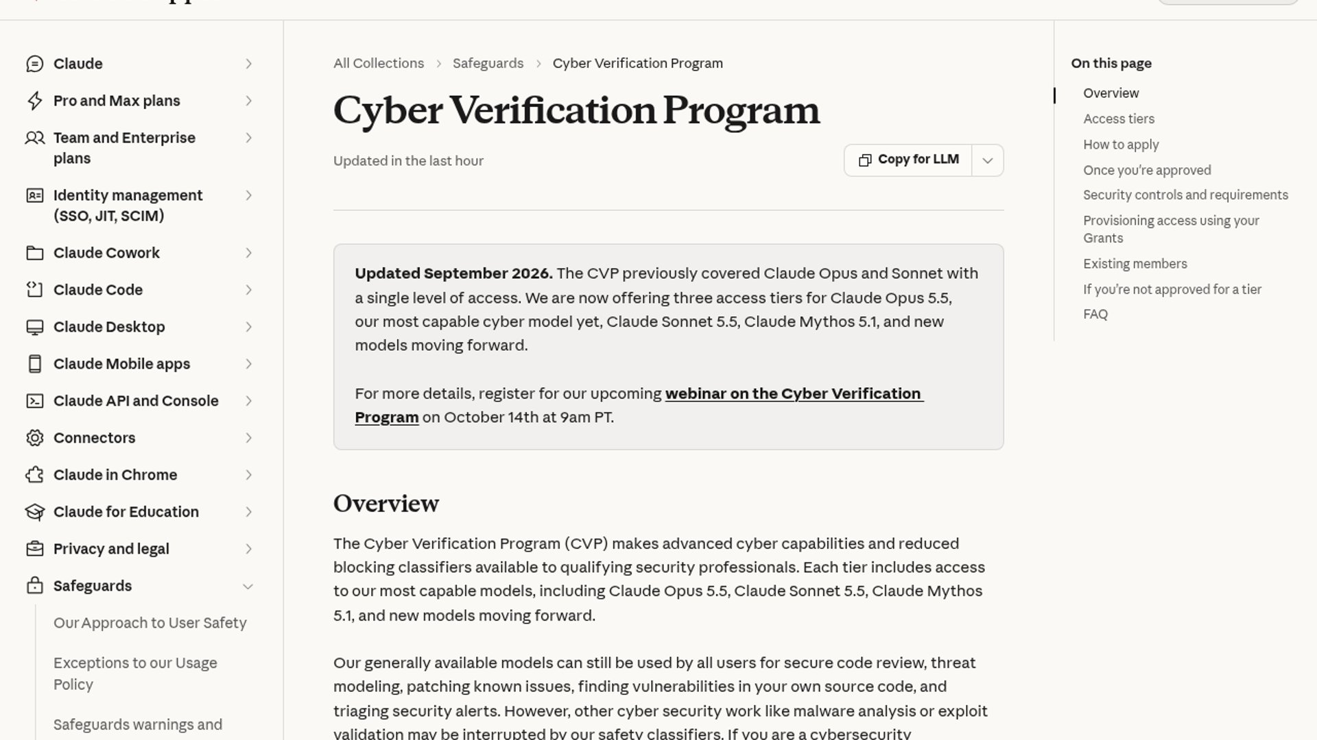 Anthropic Expands Cyber Verification Access