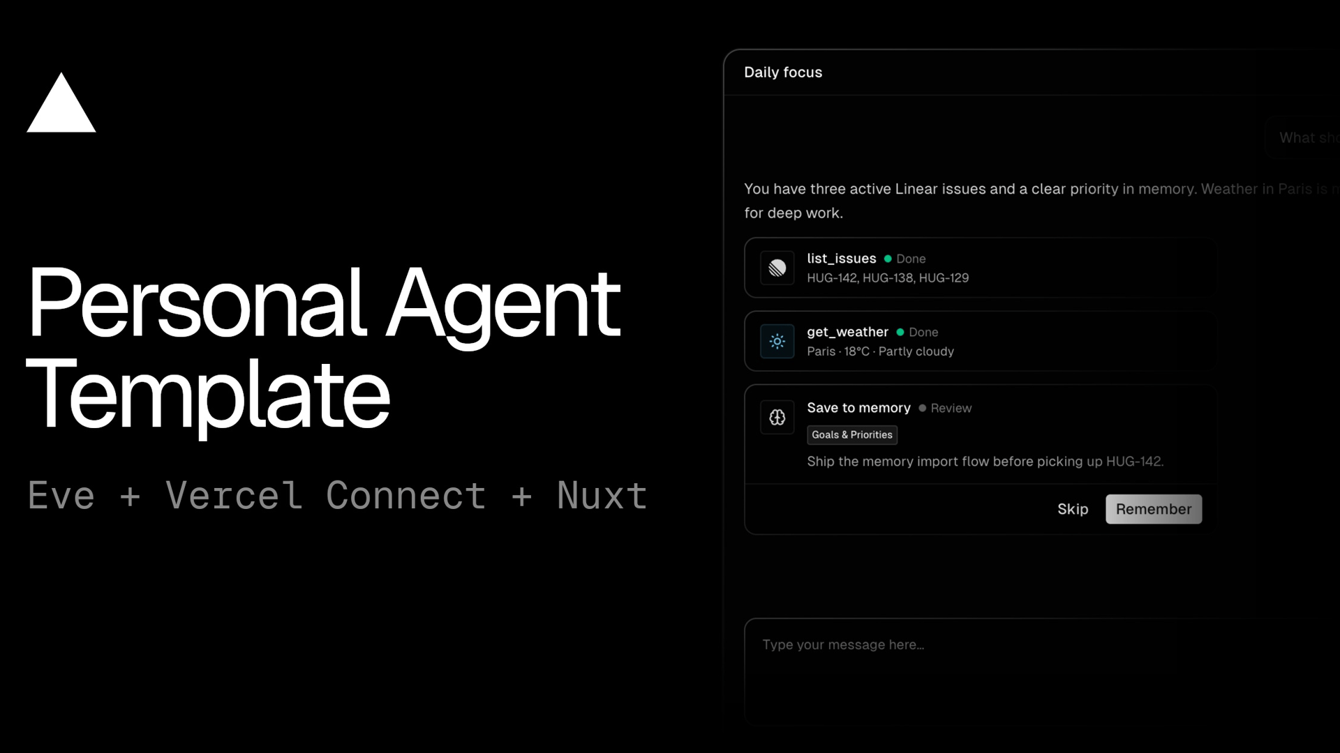 Hugo Richard debuts V personal agent template