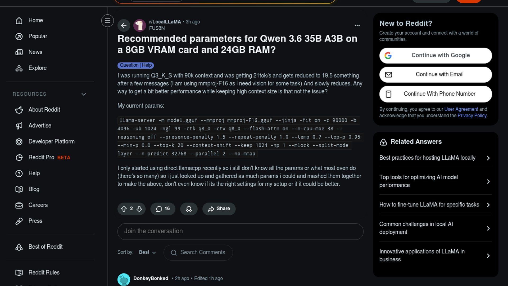 Qwen3.6-35B-A3B gets long-context tuning tips