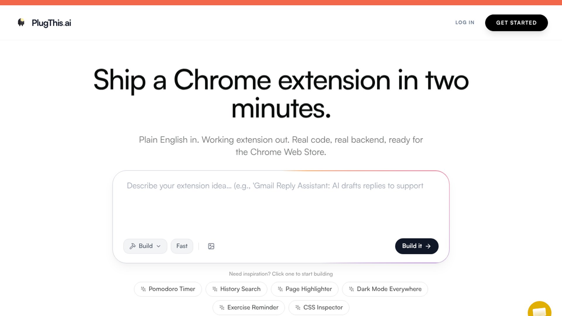 PlugThis builds Chrome extensions from plain English
