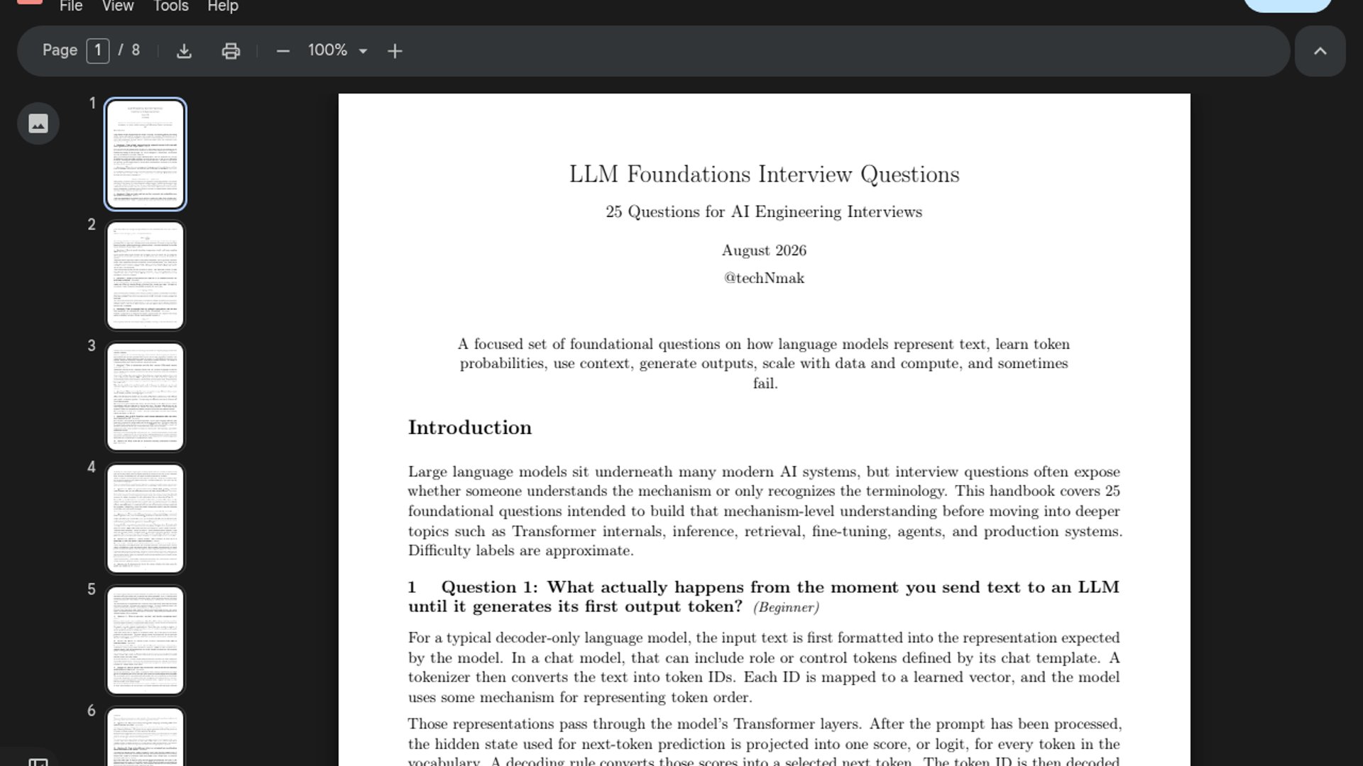 LLM Foundations Guide Sharpens Interview Prep