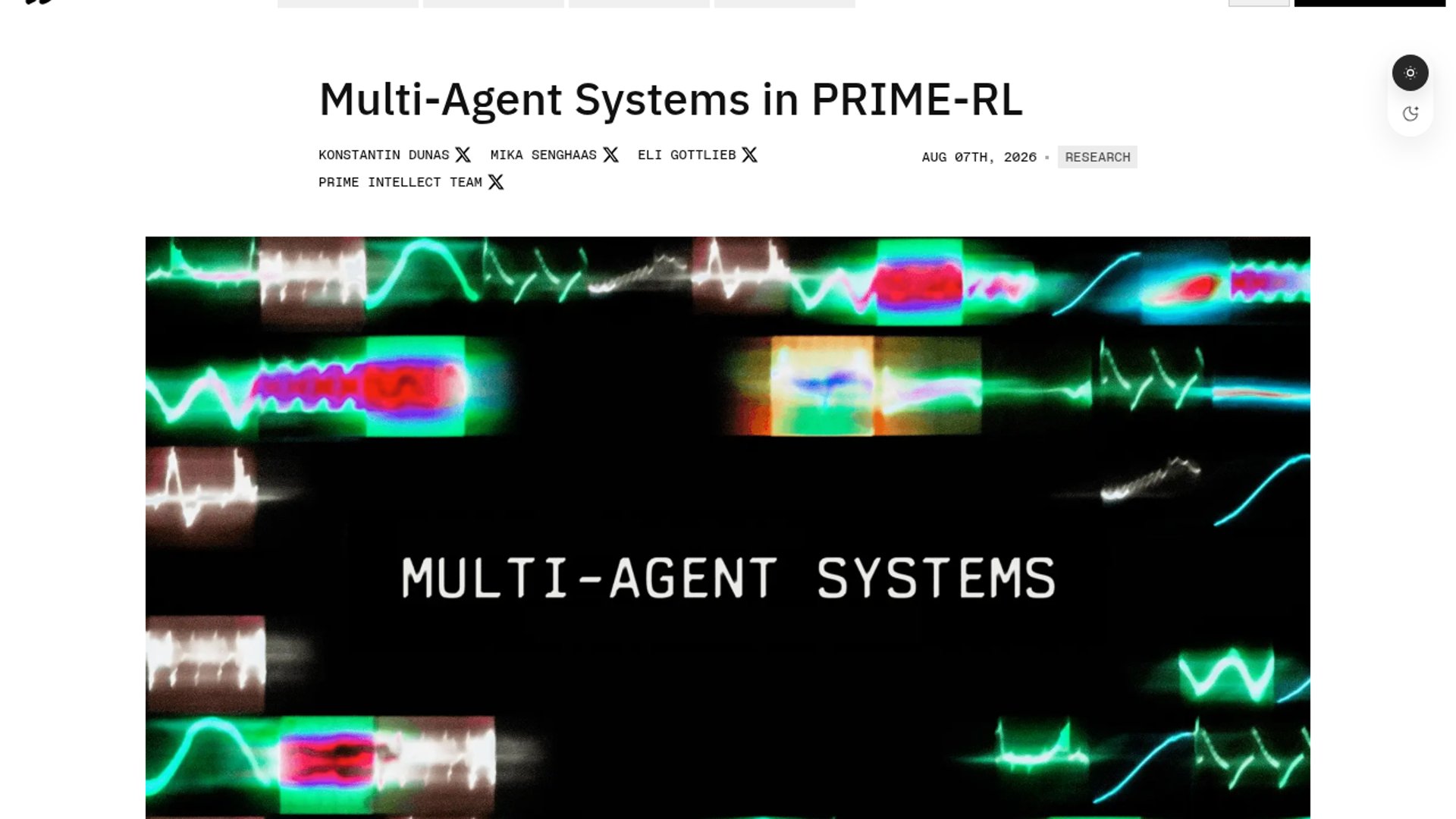 Prime Intellect expands its reinforcement learning stack to multi-agent systems with verifiers 0.3.0 and prime-rl 0.8.0.