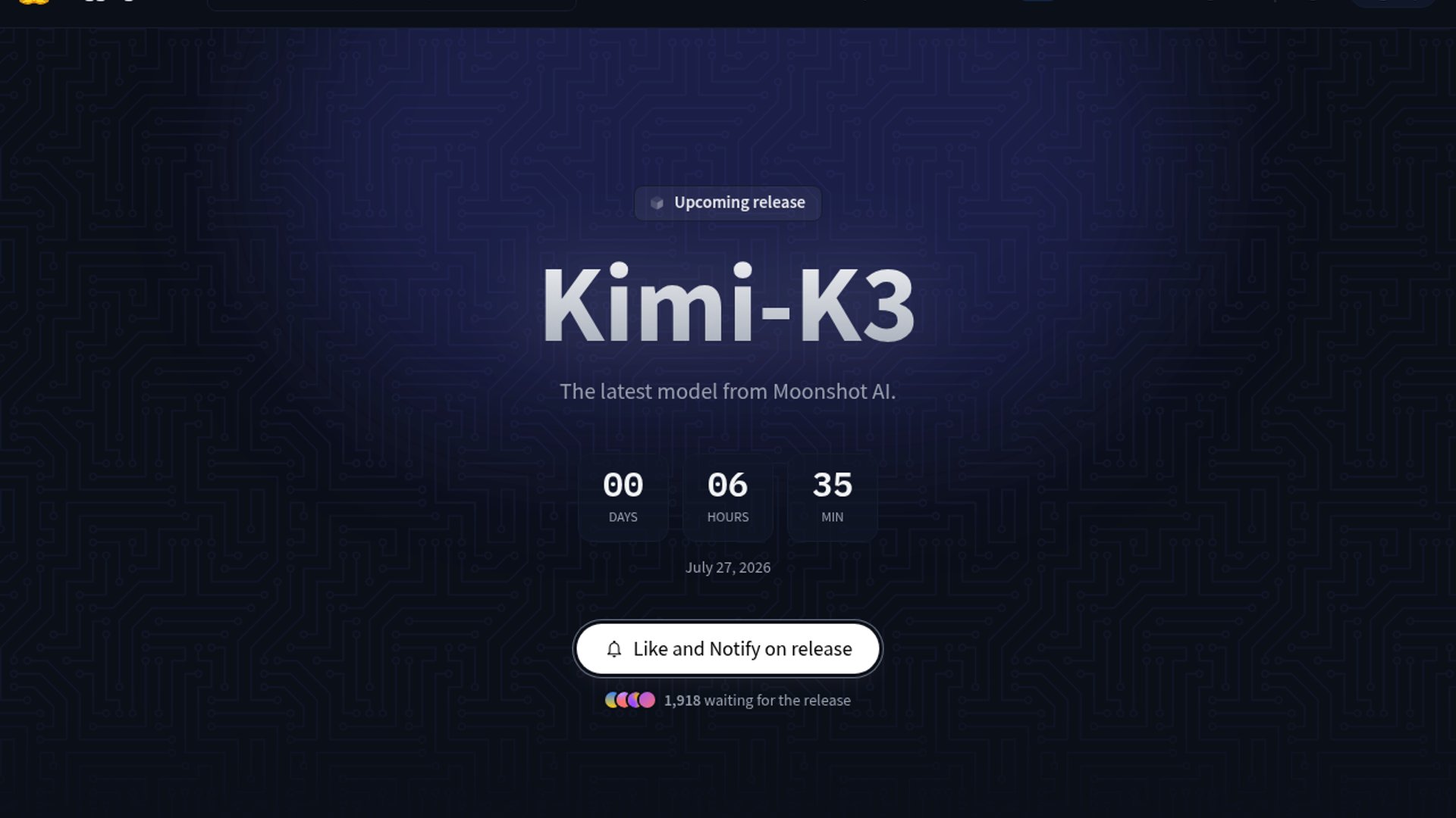 Moonshot AI releases 2.8T Kimi-K3 open weights