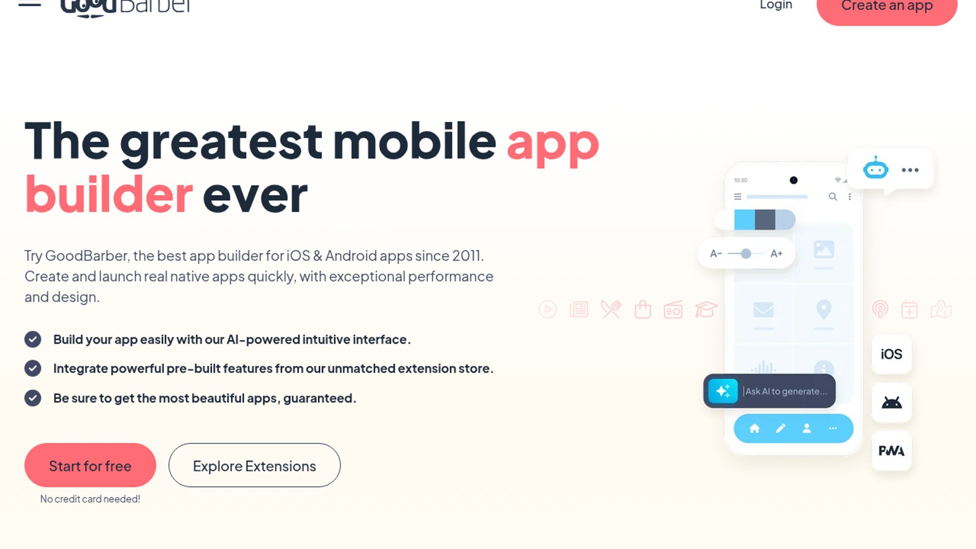 GoodBarber adds AI extension builder