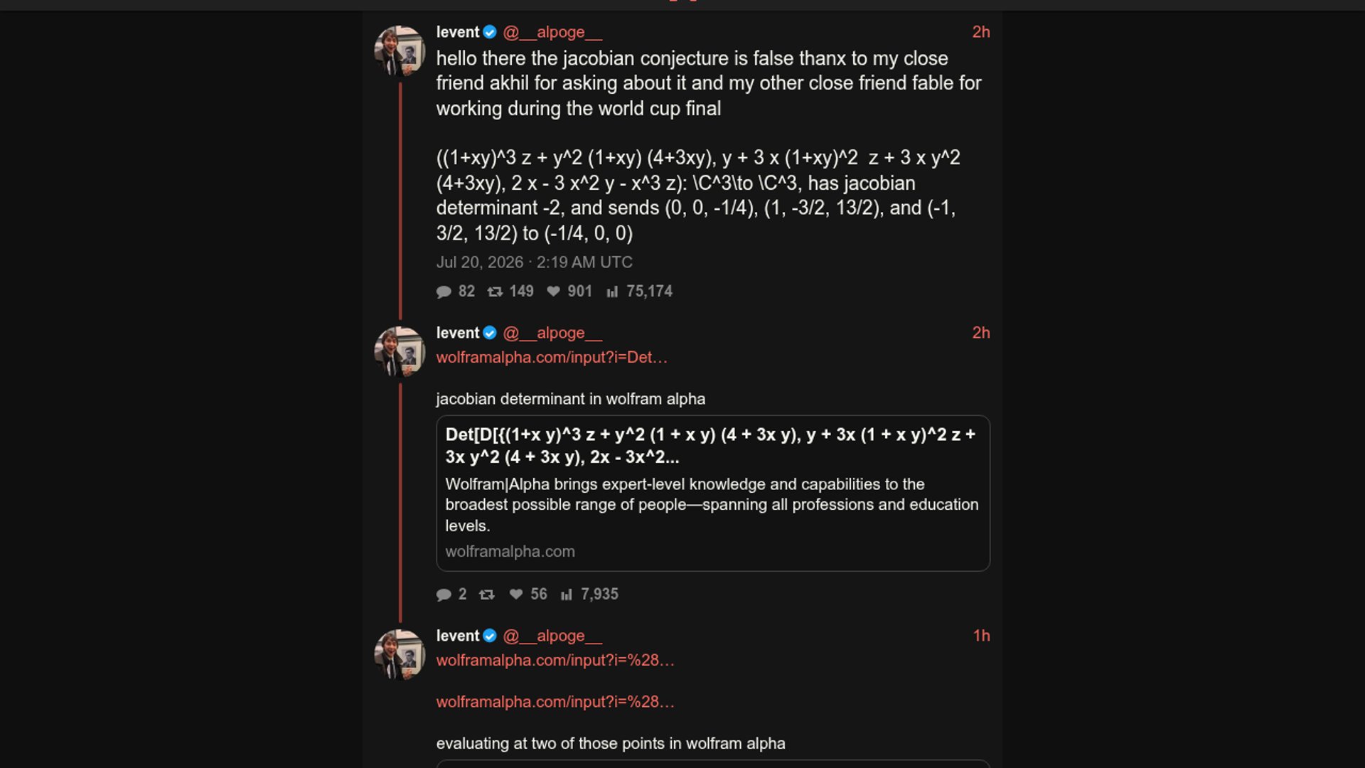 Anthropic's Claude Fable AI model has generated a verified counterexample disproving the 87-year-old Jacobian Conjecture.
