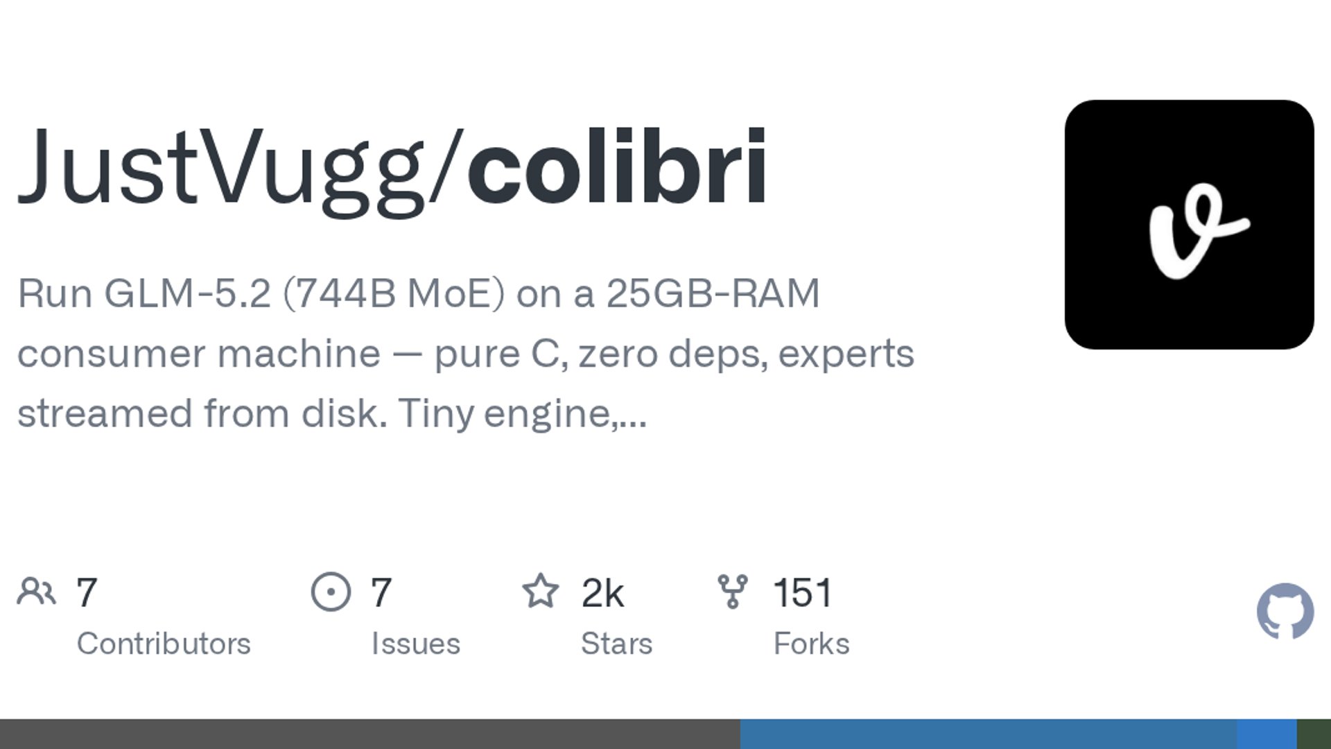 Colibrì streams 744B GLM-5.2 from disk