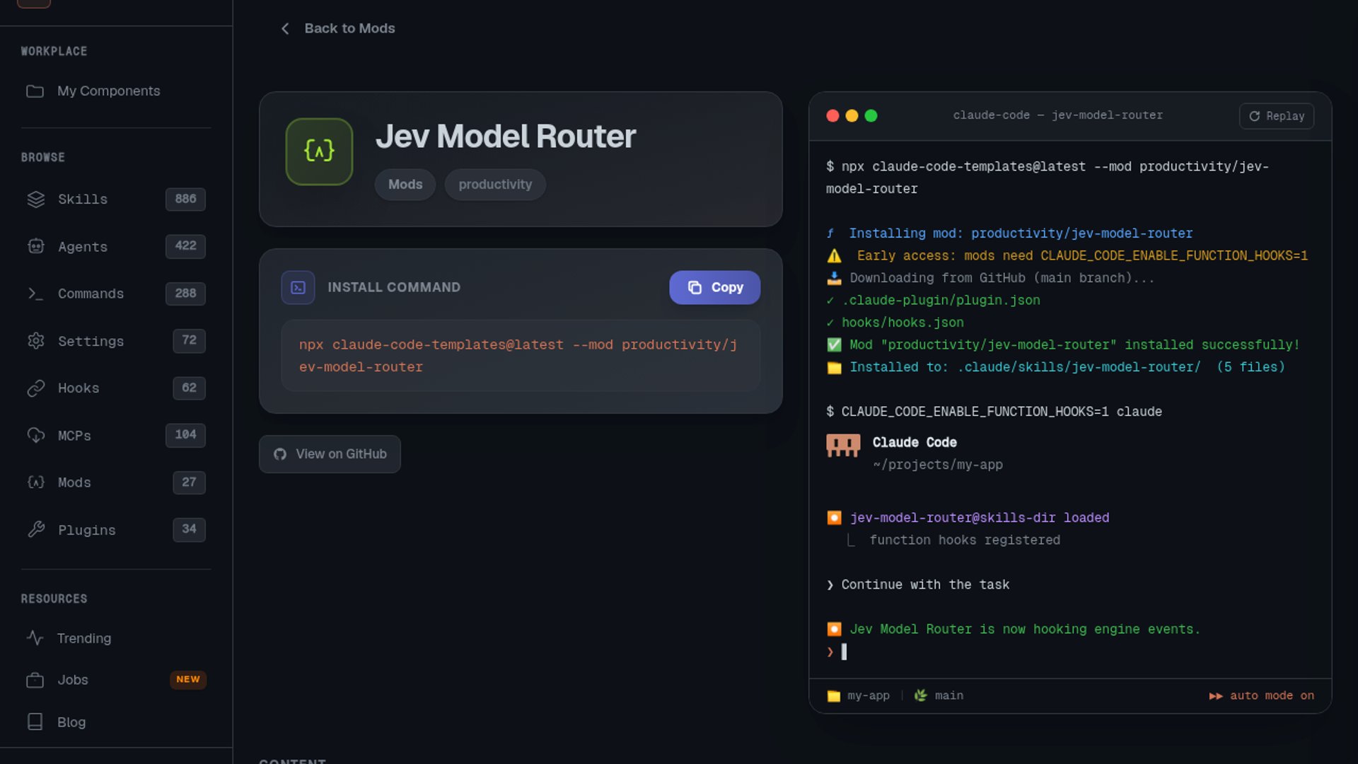 Jev Model Router drops for Claude Code
