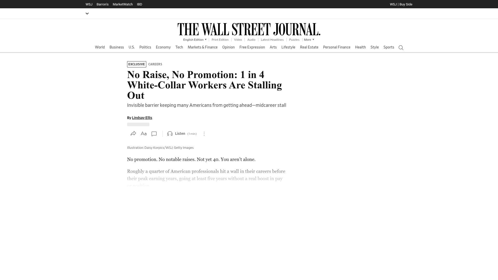 A new study from NYU and the Burning Glass Institute reveals that one in four mid-level white-collar professionals experiences multi-year career and wage stagnation.