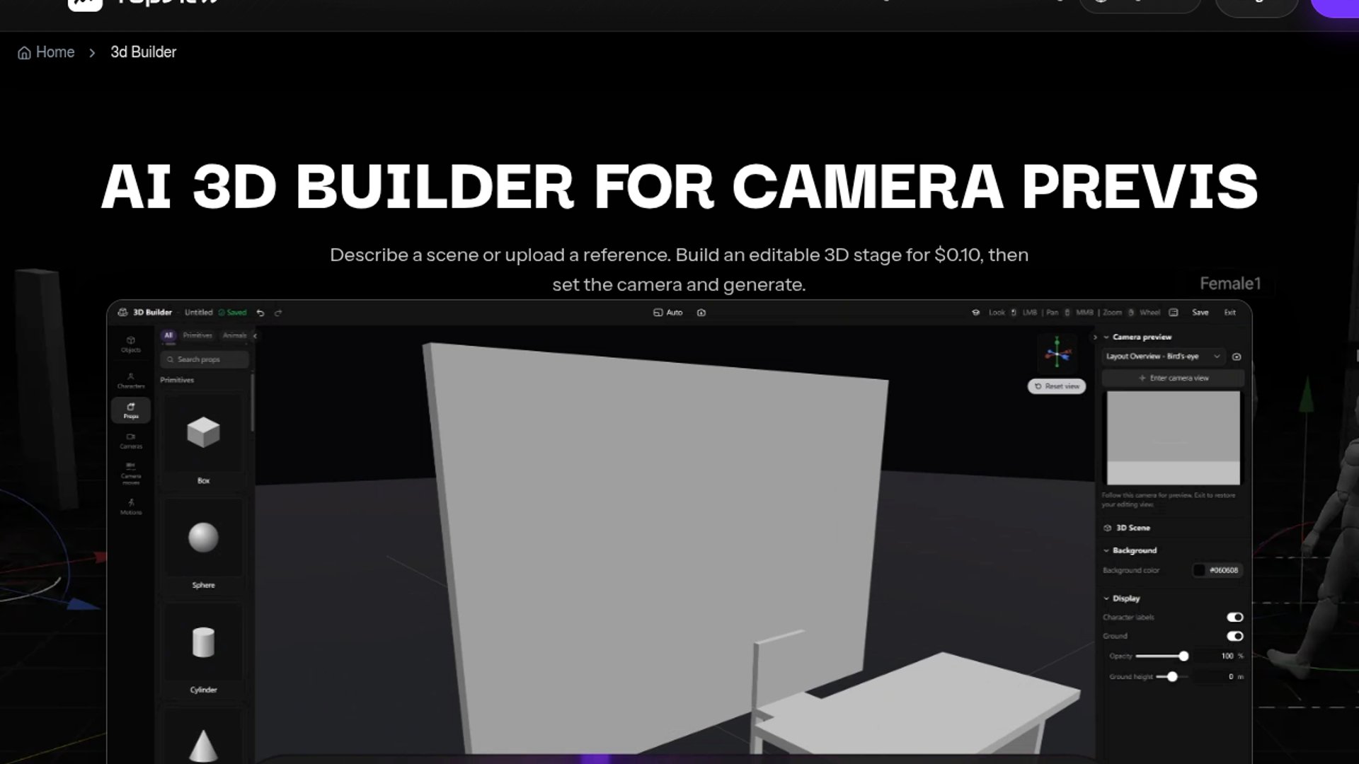 Topview 3D Builder Brings Previs to AI Video