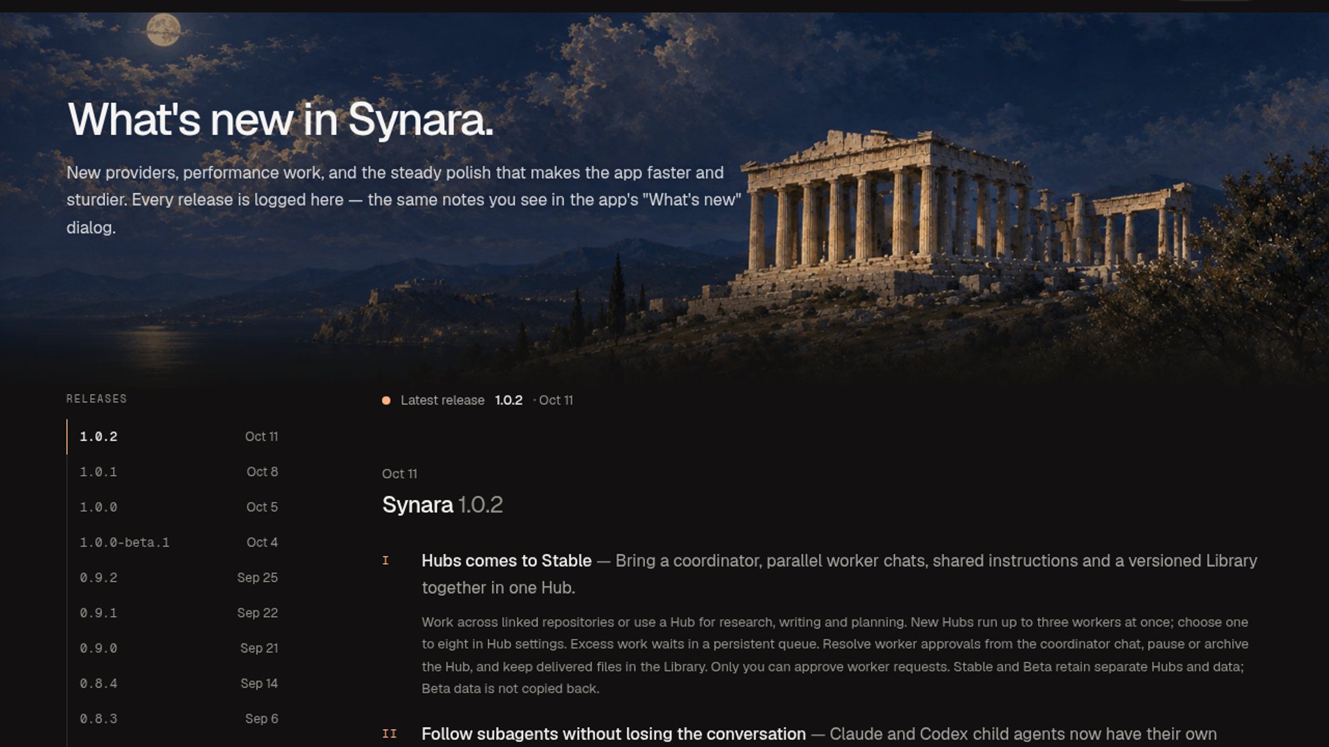 Synara 1.0.2 Brings Hubs to Stable