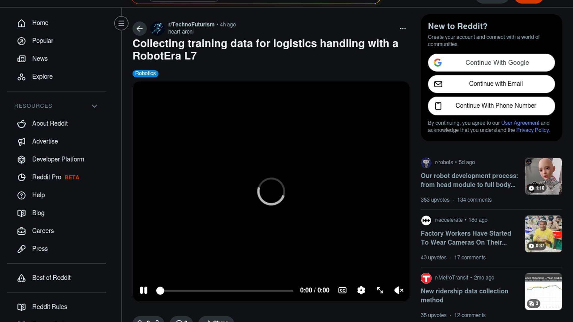 Robotera L7 collects training data for package handling