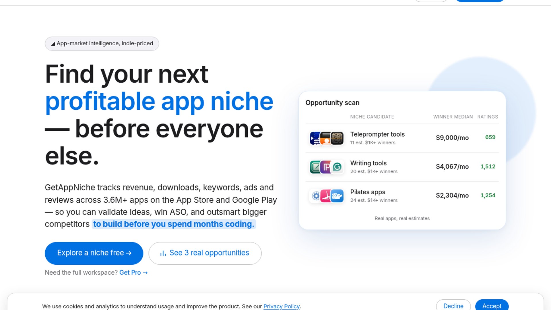 GetAppNiche Maps App Markets For Indie Builders