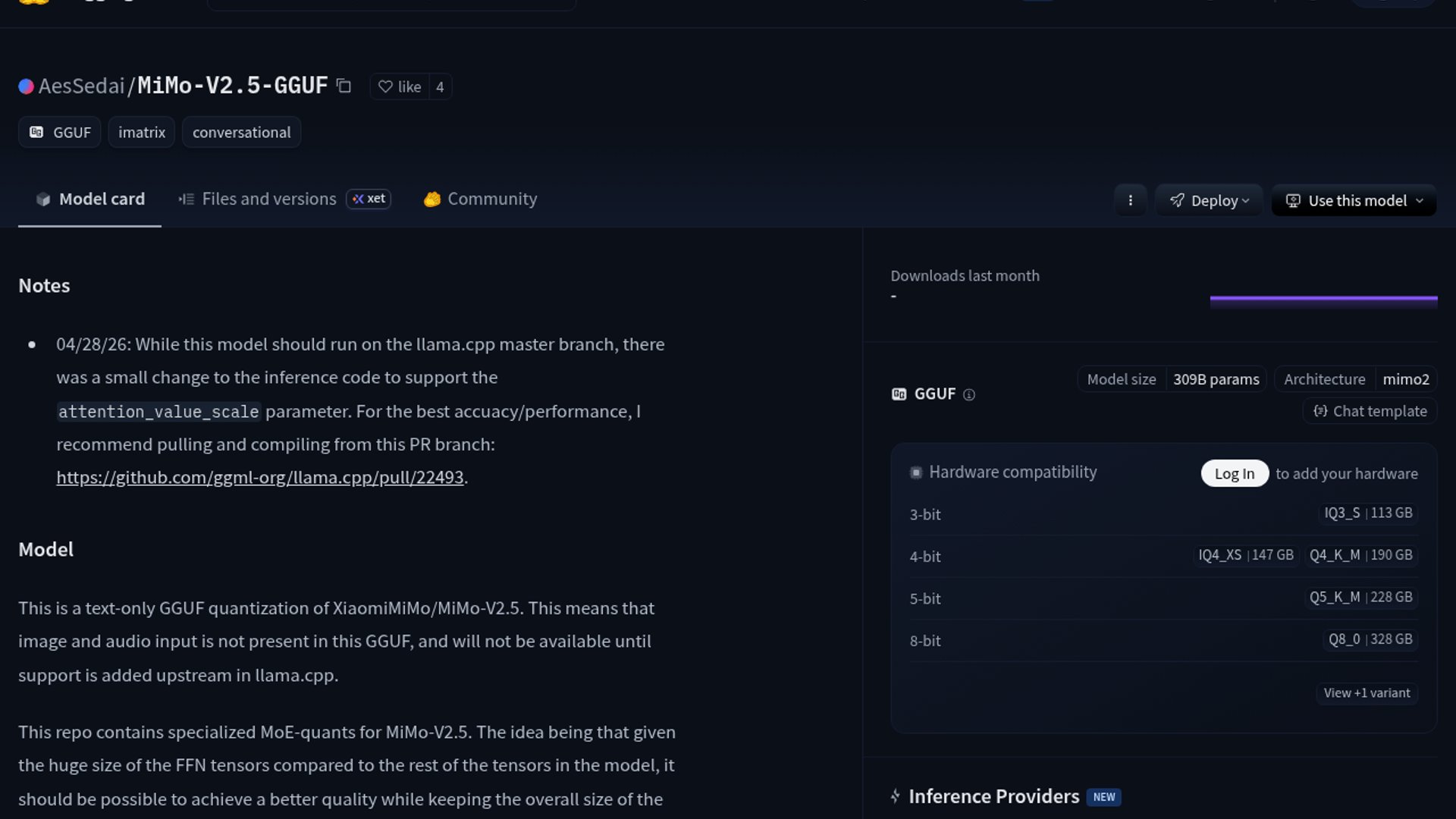 MiMo-V2.5 GGUF preview lands