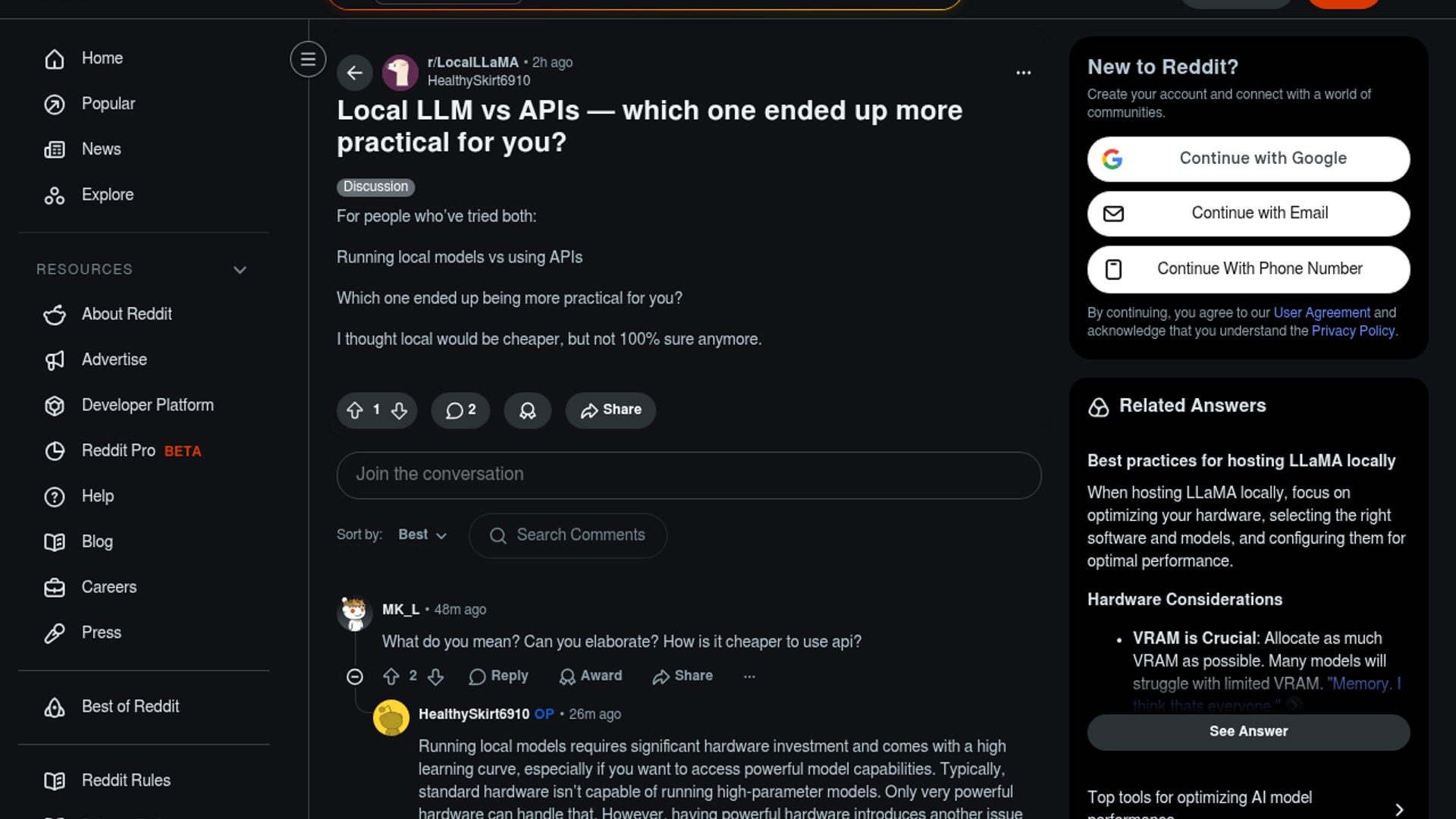 Local LLM cost debate resurfaces