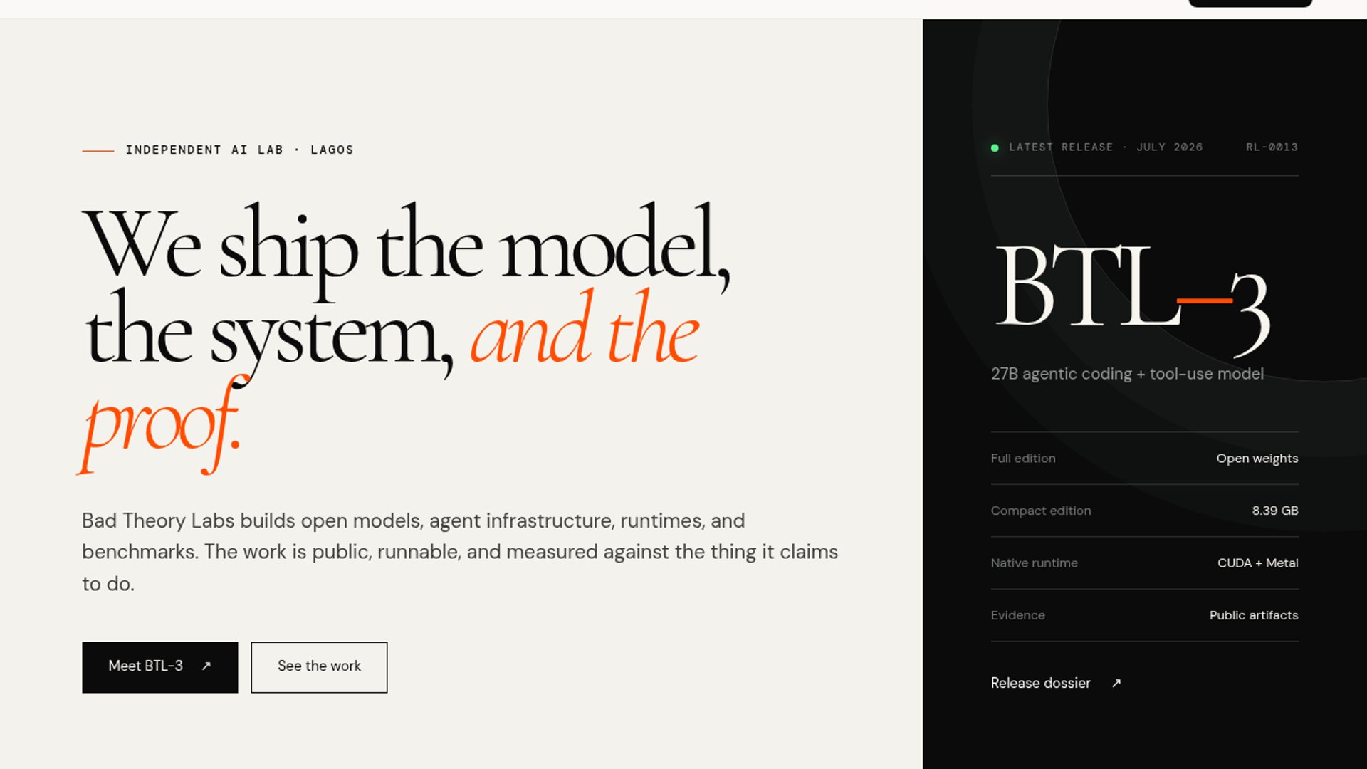 Bad Theory Labs releases new small language model