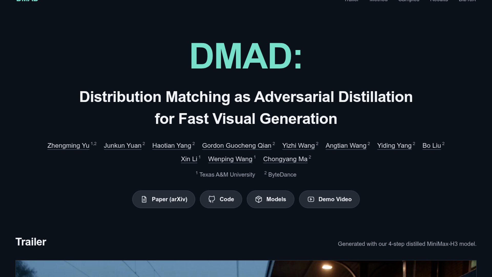 DMAD Cuts Visual Generation to Few Steps