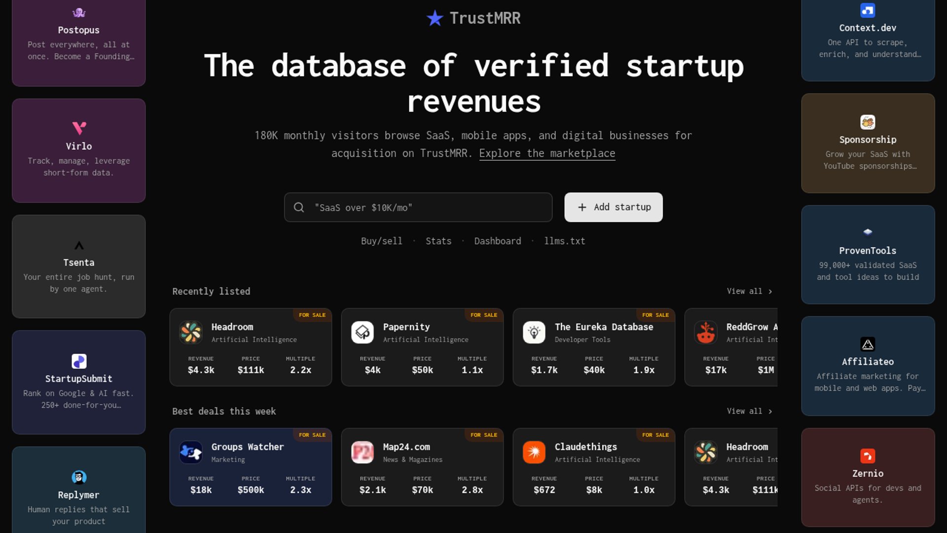 TrustMRR builds AI agents for micro-acquisitions