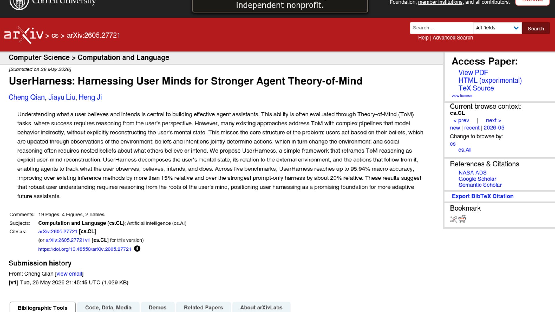 UserHarness reframes Theory of Mind as user-mind reconstruction