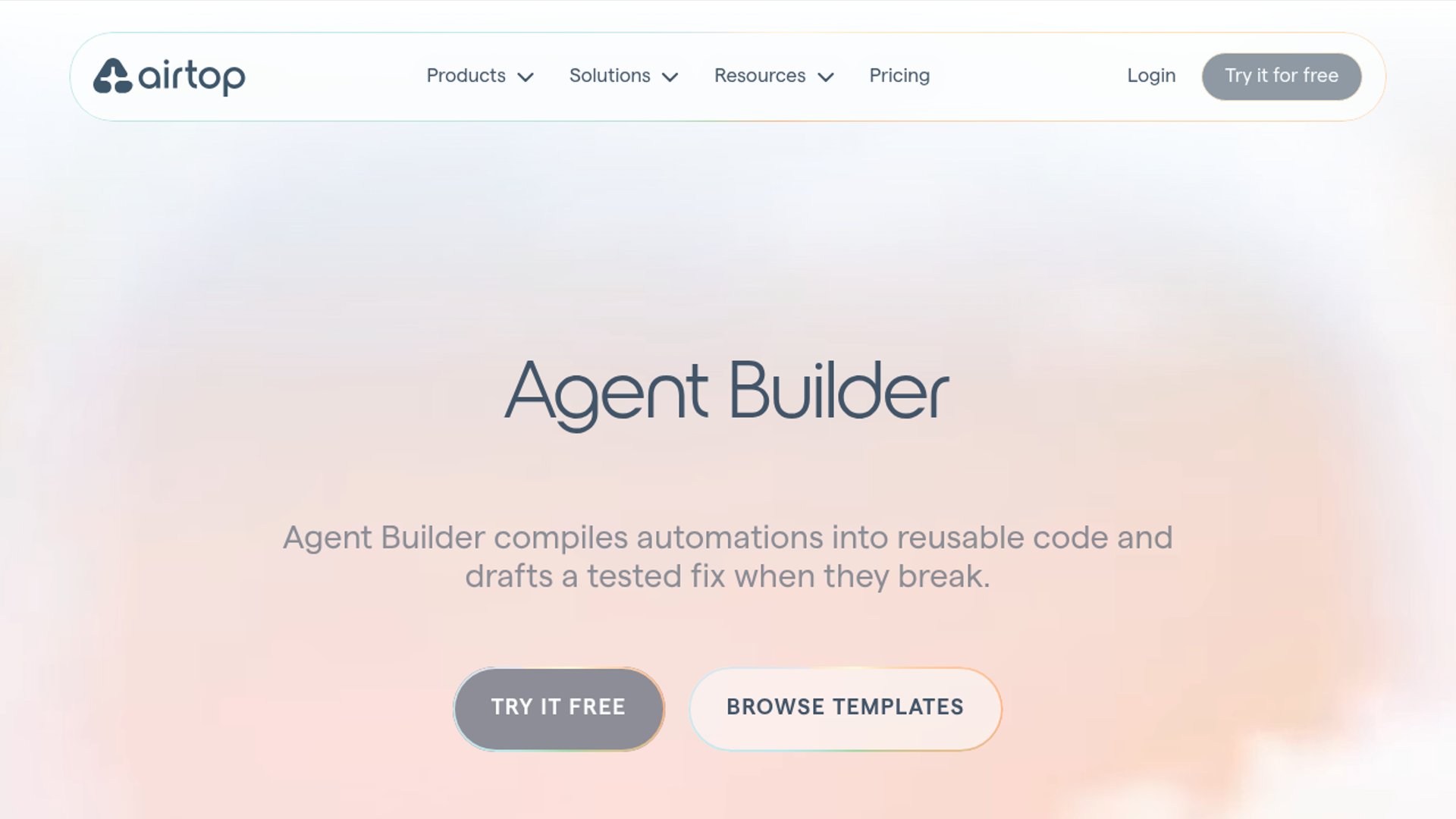 Airtop Agent Builder Compiles Self-Healing Agents